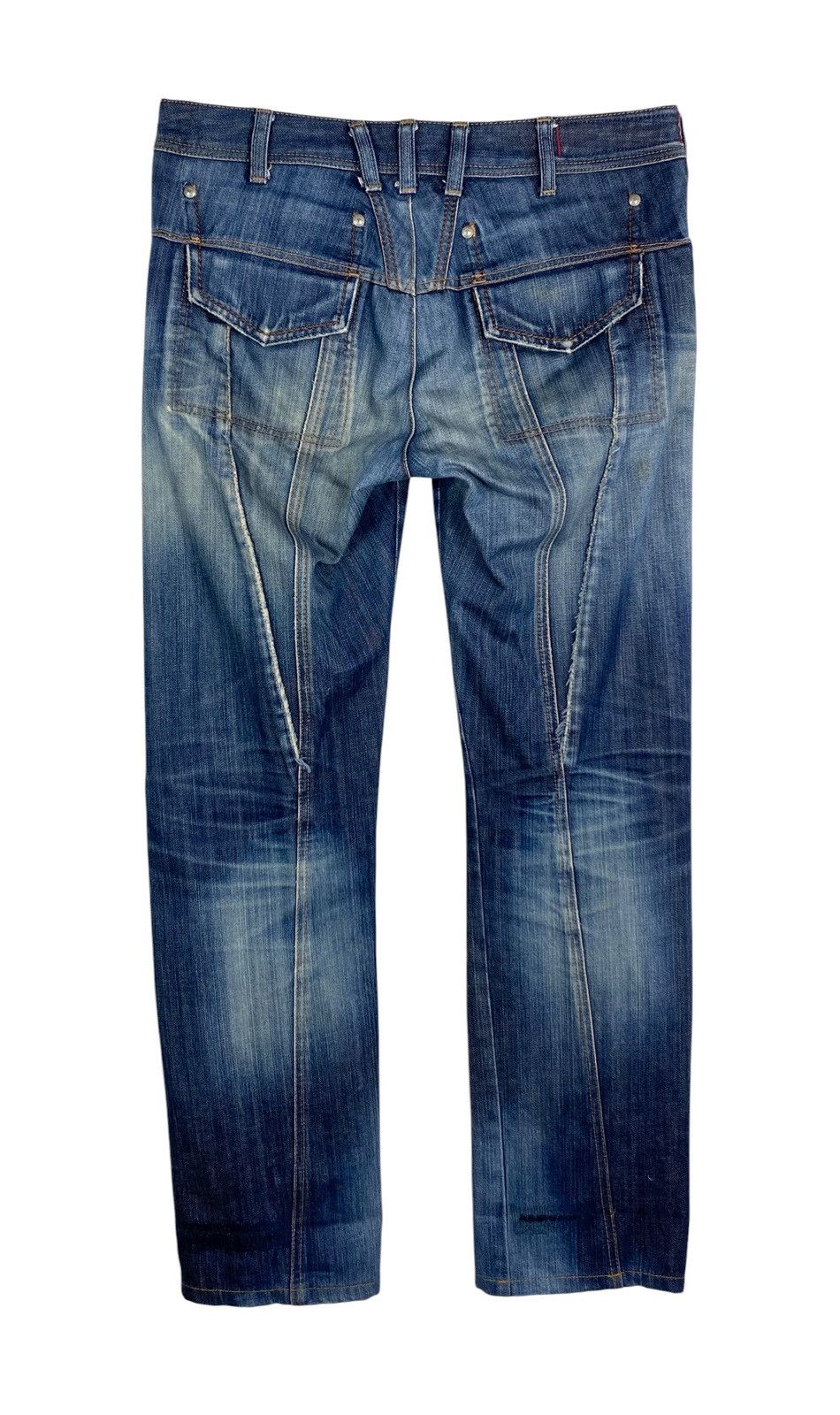 Marithe + Francois Girbaud Marithé François Girbaud Crossed Red Enamel Tape Denim Jeans Size US 30 / EU 46 - 6 Thumbnail