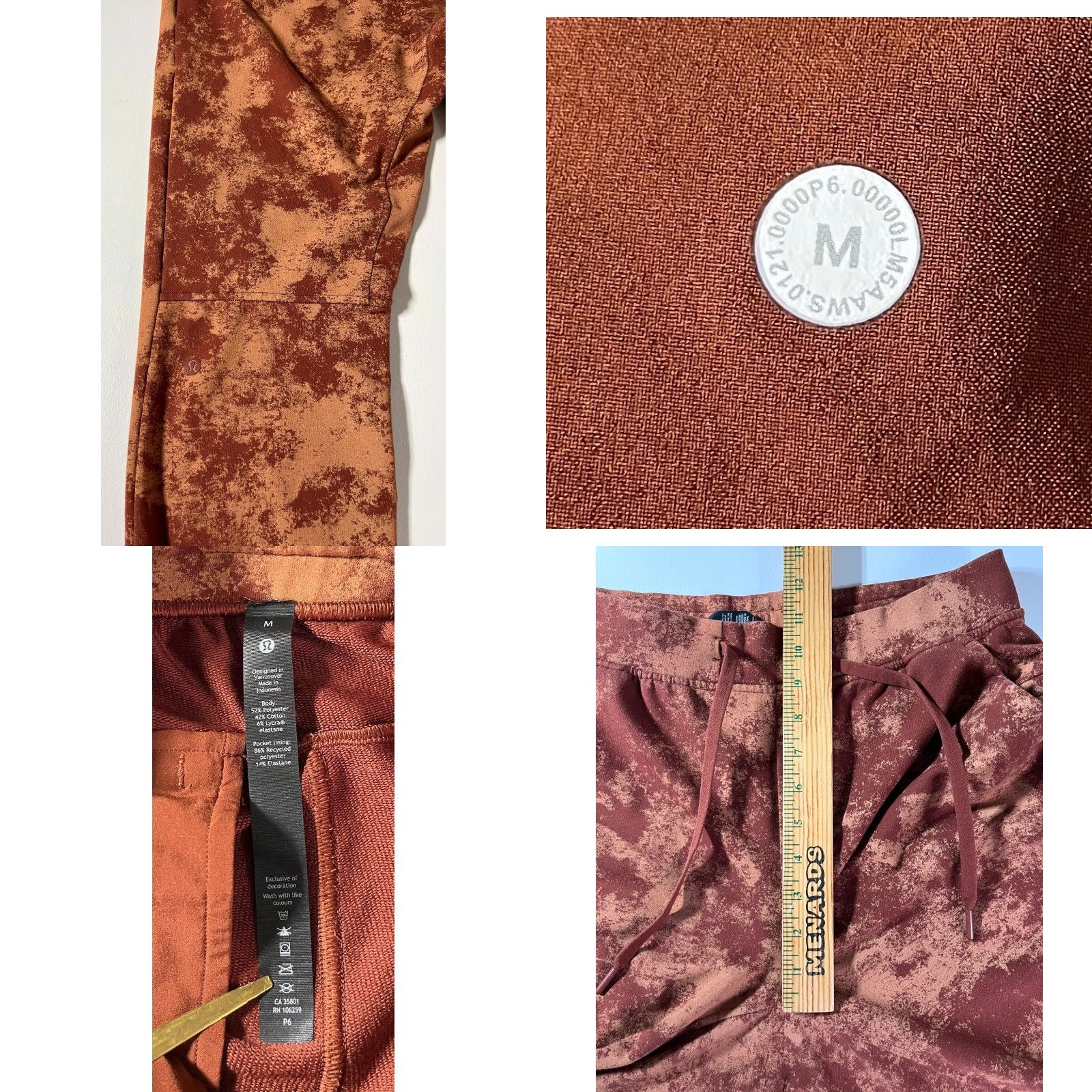 Lululemon Lululemon Men's City Sweat Jogger French Terry Astral Dark Terracotta Dsrt Sz M Size US 31 - 8 Thumbnail