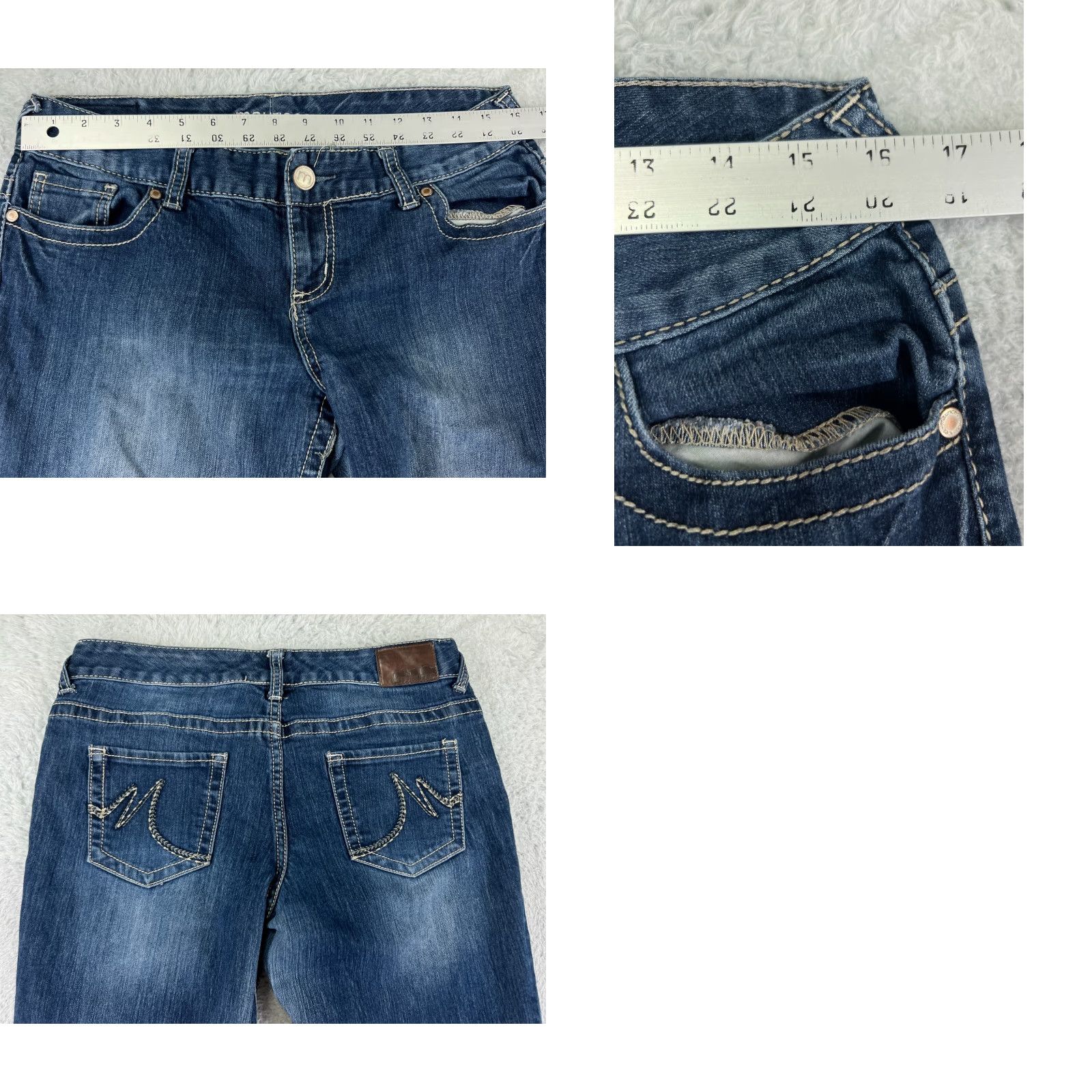 Vintage Maurices Jeans Womens 9 Blue Denim Bootcut Embroidered Cotton Blend Size 30" / US 8 / IT 44 - 9 Thumbnail