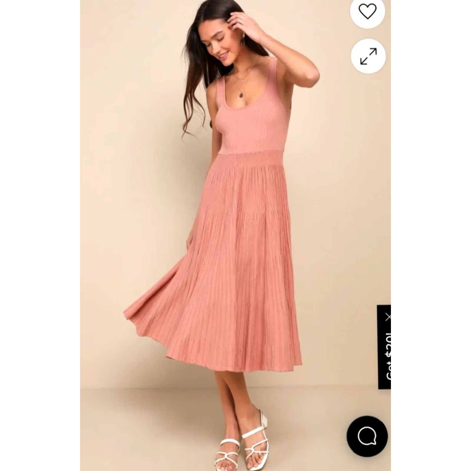 Lulus Lulus Women's Dusty Rose Ribbed Midi Sleeveless Sweater Dress S Size S / US 4 / IT 40 - 3 Thumbnail