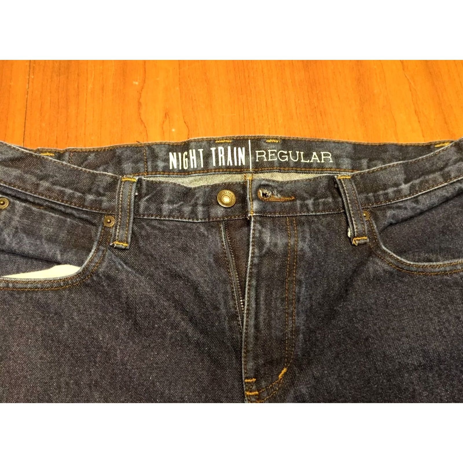 Vintage Free World Jeans Straight Men 36 X 32 Blue Regular Stretch 2014 Tapered? Size US 36 / EU 52 - 2 Thumbnail