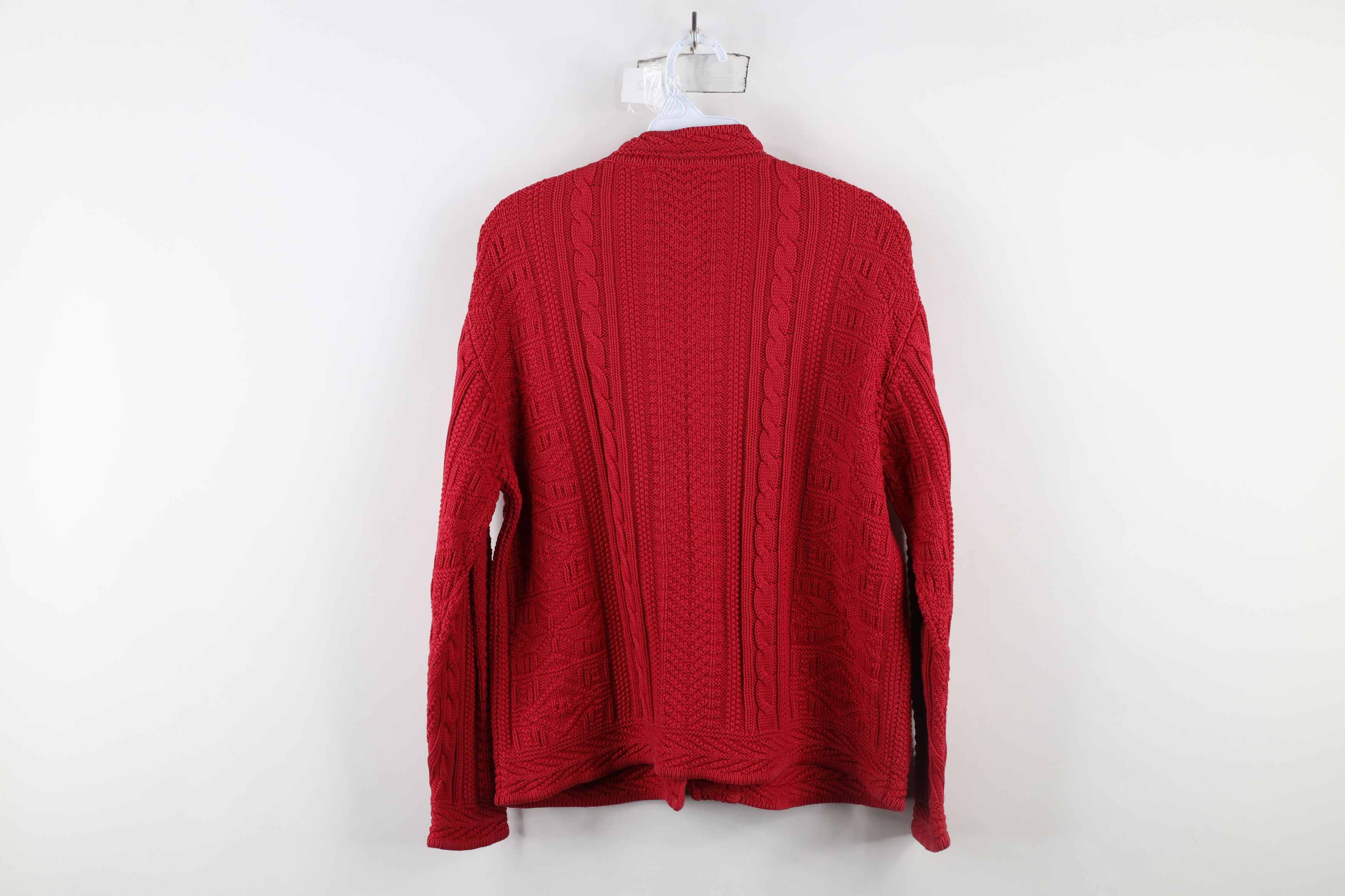 L.L. Bean × Vintage Vintage 90s LL Bean Snowflake Cable Knit Cardigan Sweater Size L / US 10 / IT 46 - 9 Thumbnail