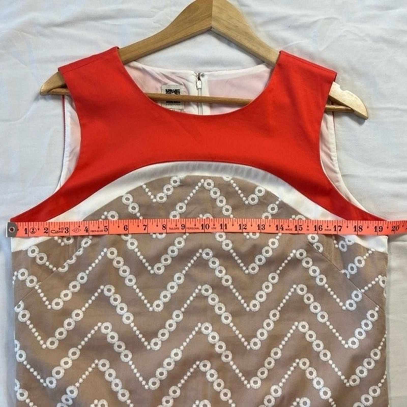 Anne Klein Anne Klein Women's Shift Dress 12 Orange Tan Sleeveless Size XL / US 12-14 / IT 48-50 - 5 Thumbnail