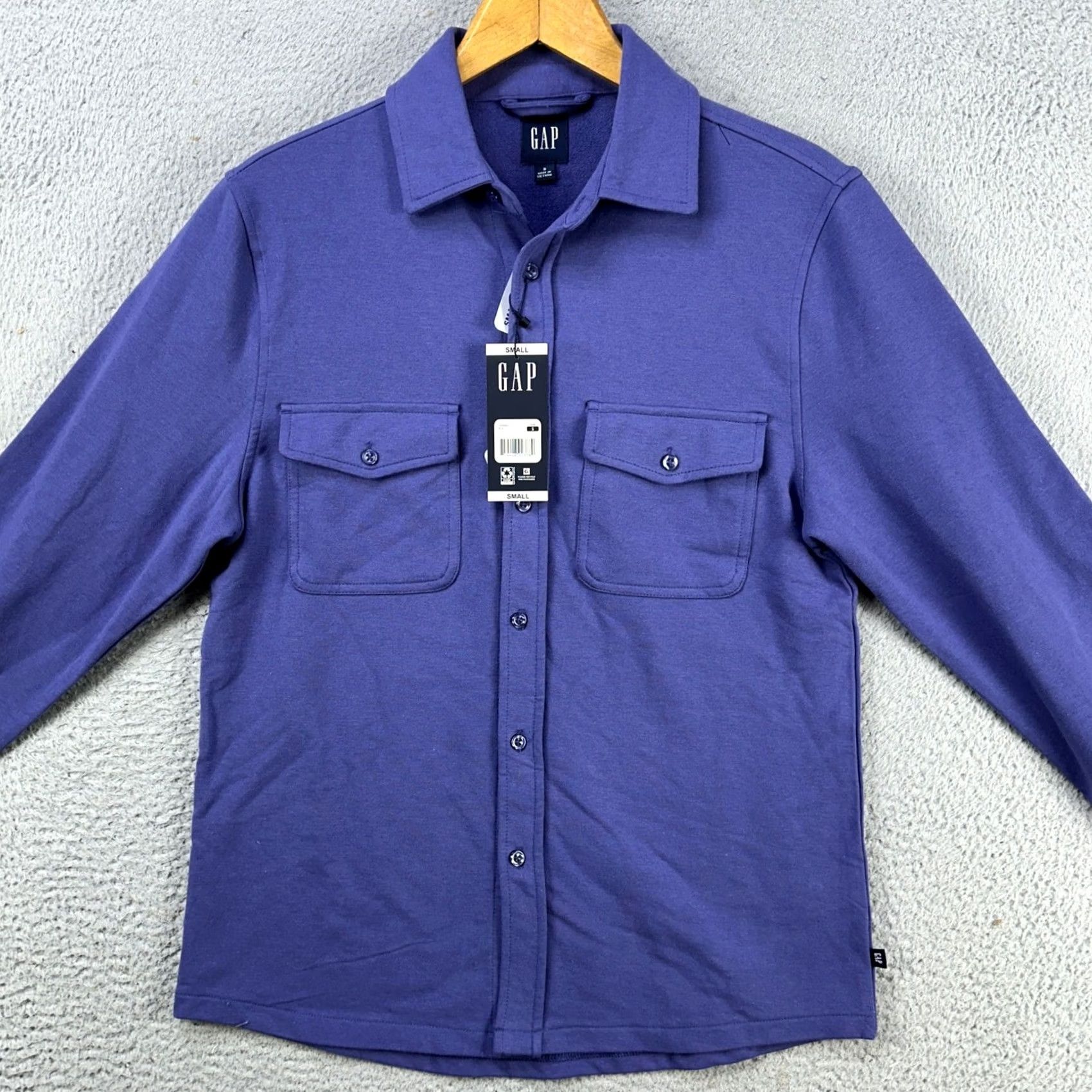 Gap VINTAGE Gap Shirt Button Up Mens Small Blue Knit Flap Pockets Long Sleeve Stretch NEW Size US S / EU 44-46 / 1 - 4 Thumbnail