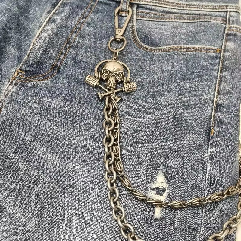 Jewelry Punk Locomotive Skull Waist Pants Keychain Size ONE SIZE - 5 Thumbnail
