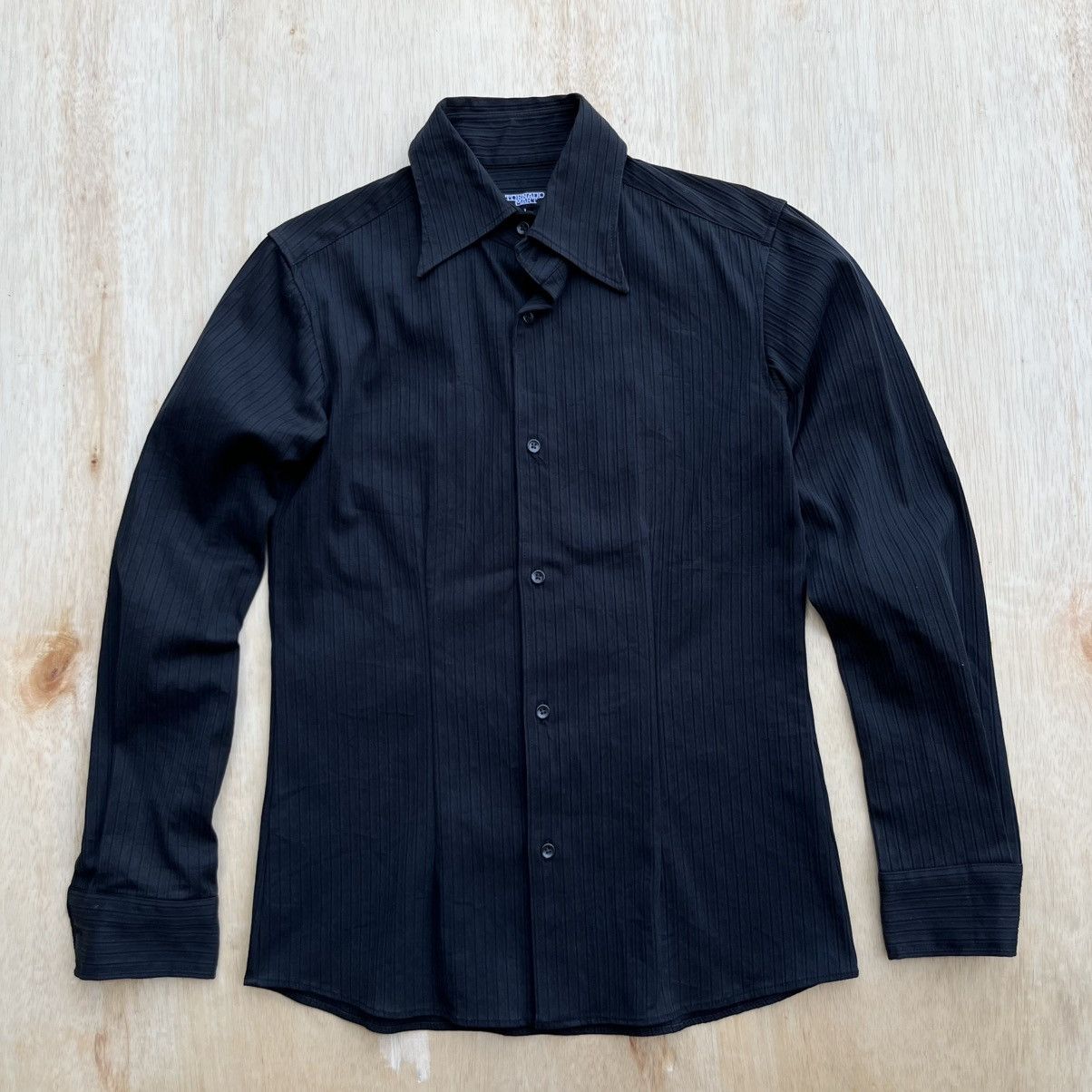 Tornado Mart TORNADO MART BLACK SLIM FIT LONG SLEEVE SHIRT Size US L / EU 52-54 / 3 - 1 Thumbnail