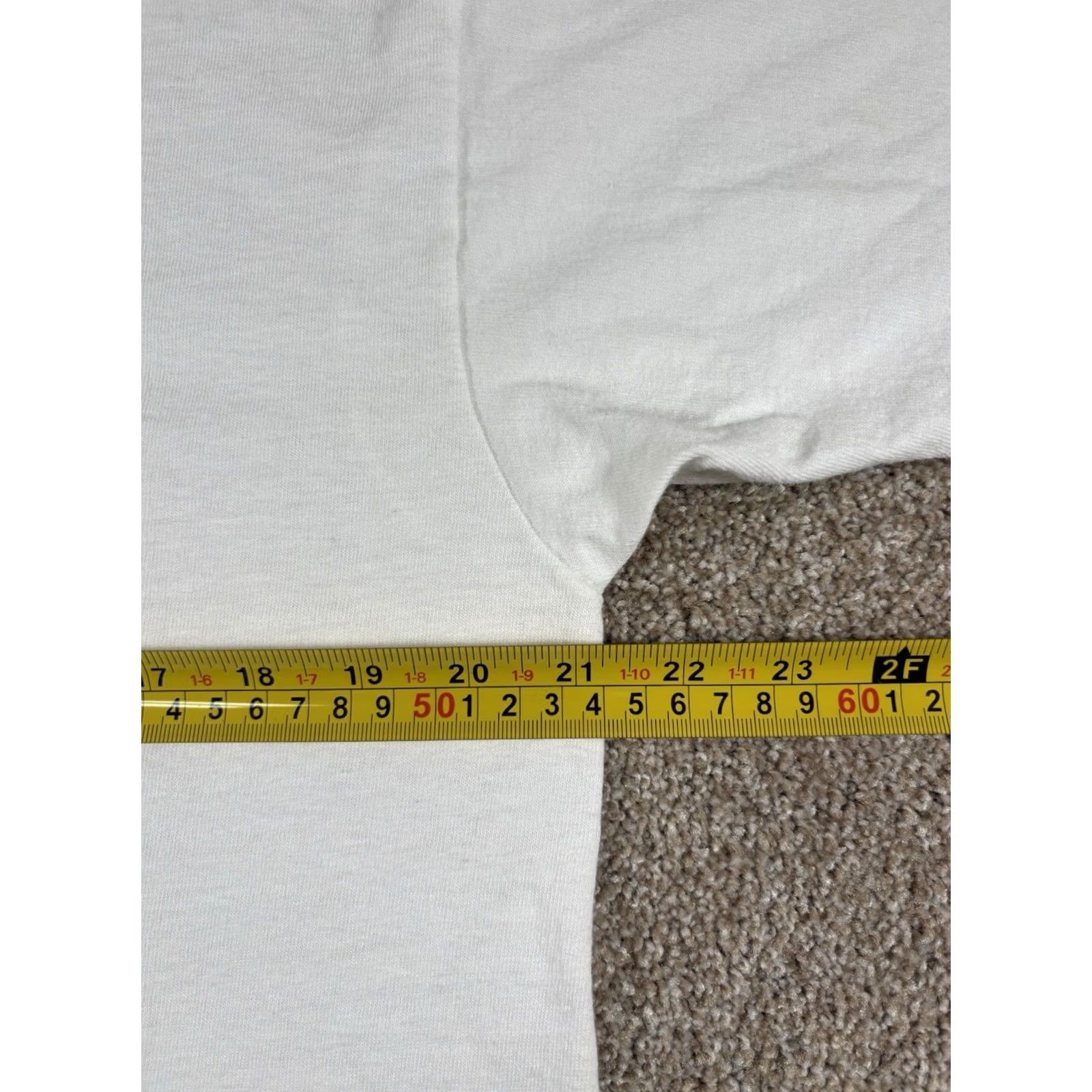 Fruit Of The Loom VINTAGE Fruit of the Loom T-Shirt Men West Of The Pecos USA Cowboy Western Single Stitch White Large Size US L / EU 52-54 / 3 - 6 Thumbnail