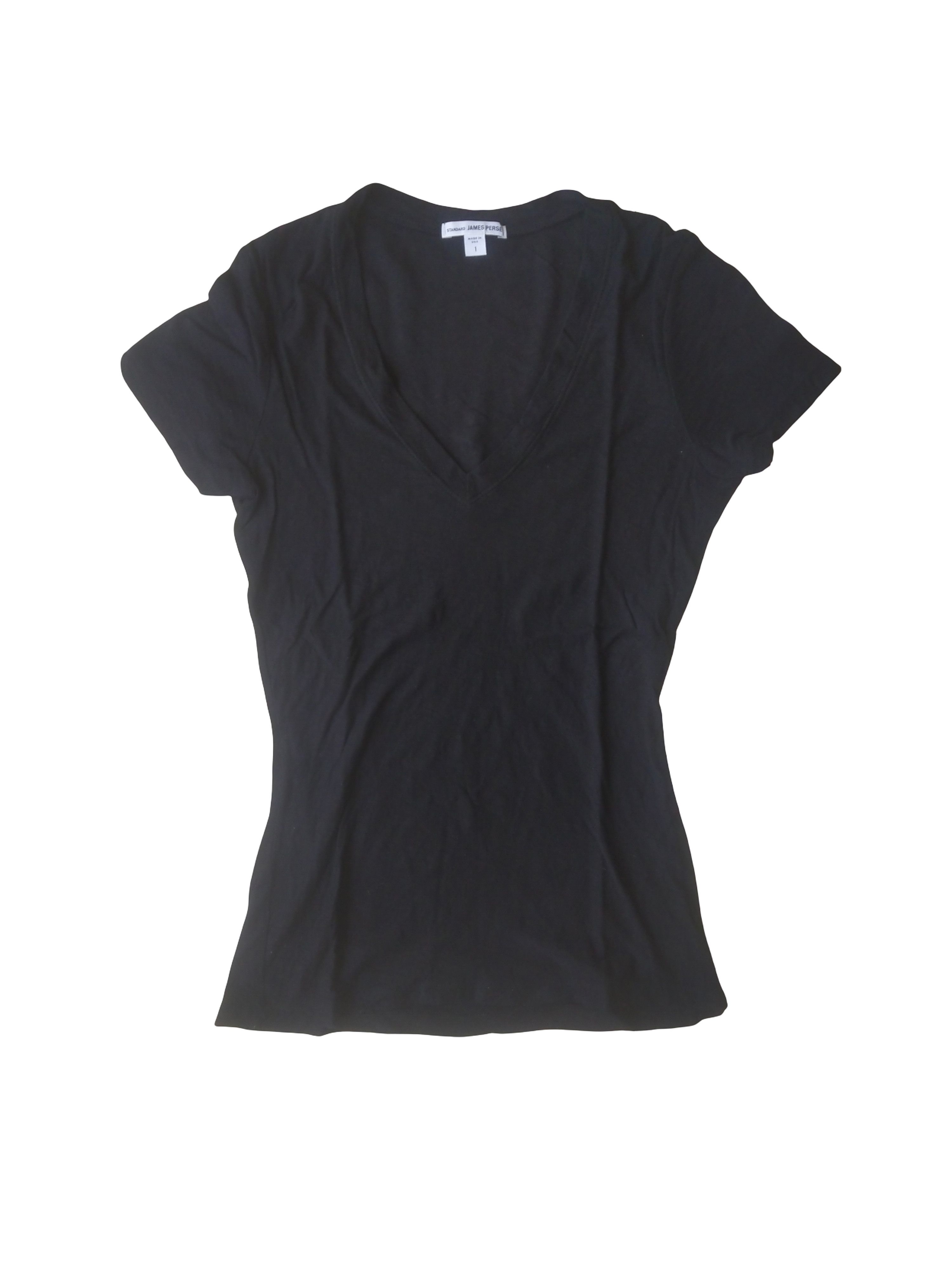 James Perse James Perse Standard Black V-Neck T-Shirt Made in USA Size S / US 4 / IT 40 - 1 Thumbnail
