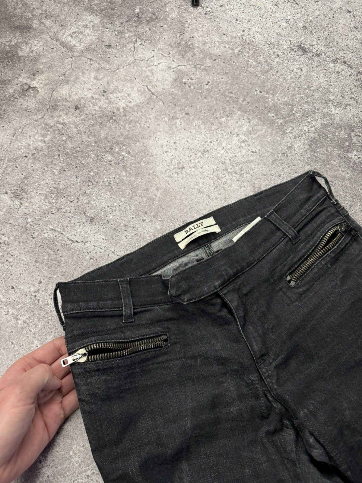 Bally Vintage Bally Y2K Opium Black Zip jeans Luxury Very Rare Size 30" / US 8 / IT 44 - 8 Thumbnail