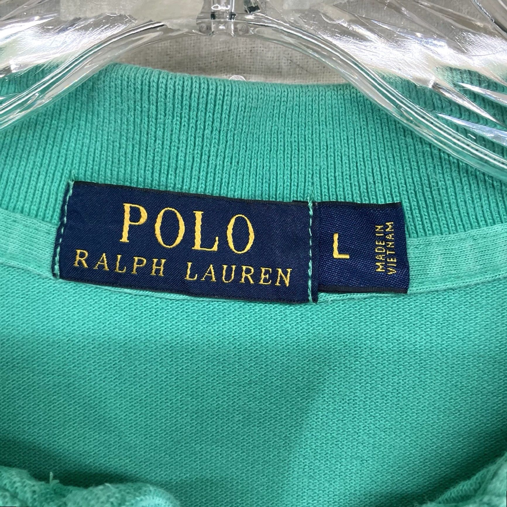 Polo Ralph Lauren VINTAGE Polo Ralph Lauren Custom Polo Shirt Mens Large Mint Green Short Sleeve Embroidered Purple Pony Classic Preppy Size US L / EU 52-54 / 3 - 4 Thumbnail