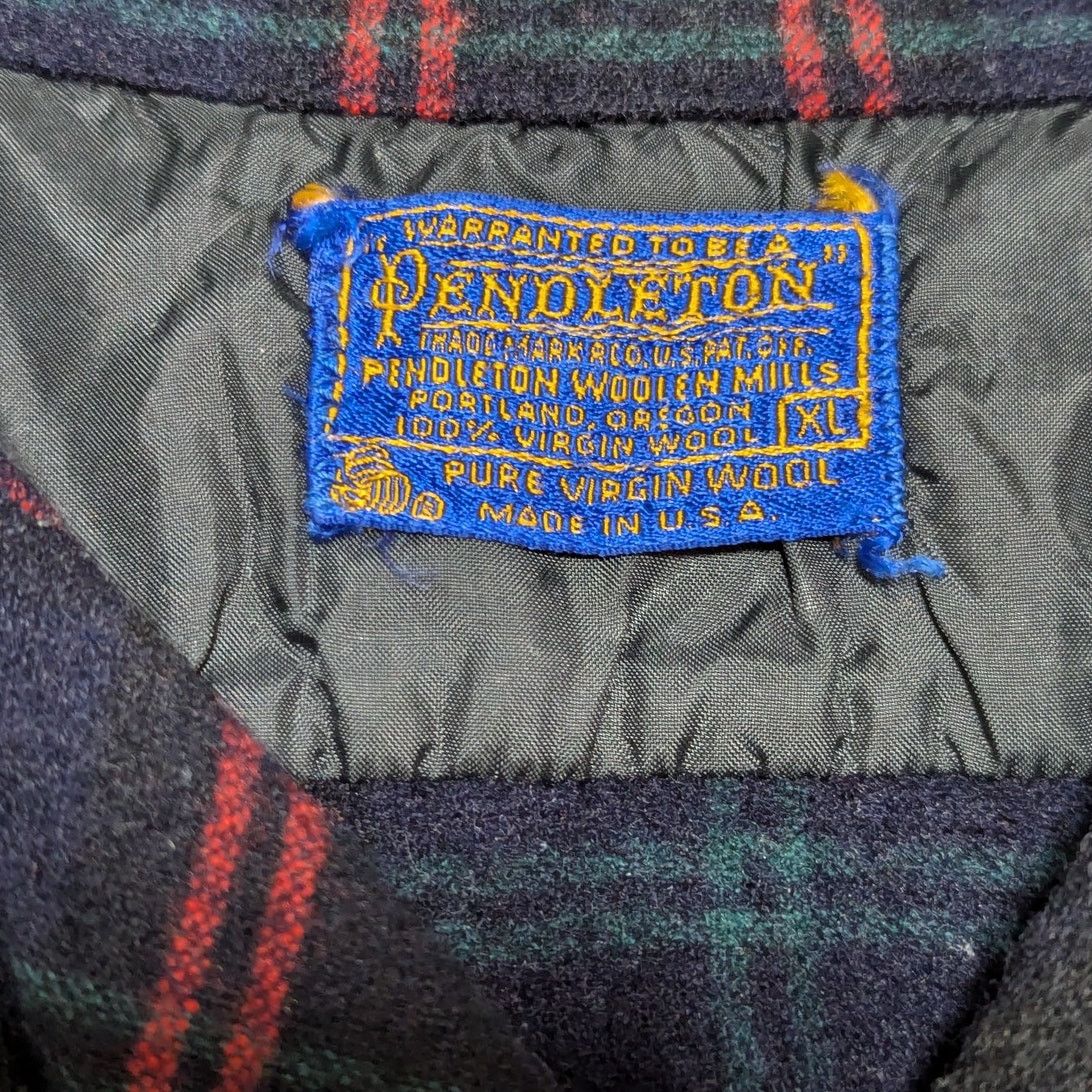 Pendleton × Vintage Vintage 70s Pendleton Field Shirt Button Down Plaid Red Blue Size US XL / EU 56 / 4 - 3 Thumbnail