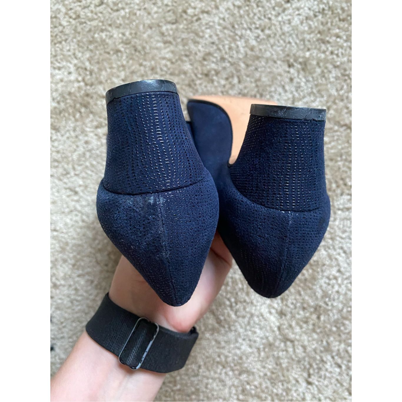 Salvatore Ferragamo Salvatore Ferragamo Vintage Navy Blue Pumps, Block Heels, Size 8.5 Size US 8.5 / IT 38.5 - 16 Thumbnail