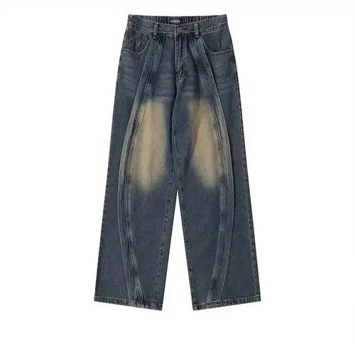 Jean × Vintage Striped Baggy Denim Jeans / Grunge y2k Size US 32 / EU 48 - 2 Thumbnail