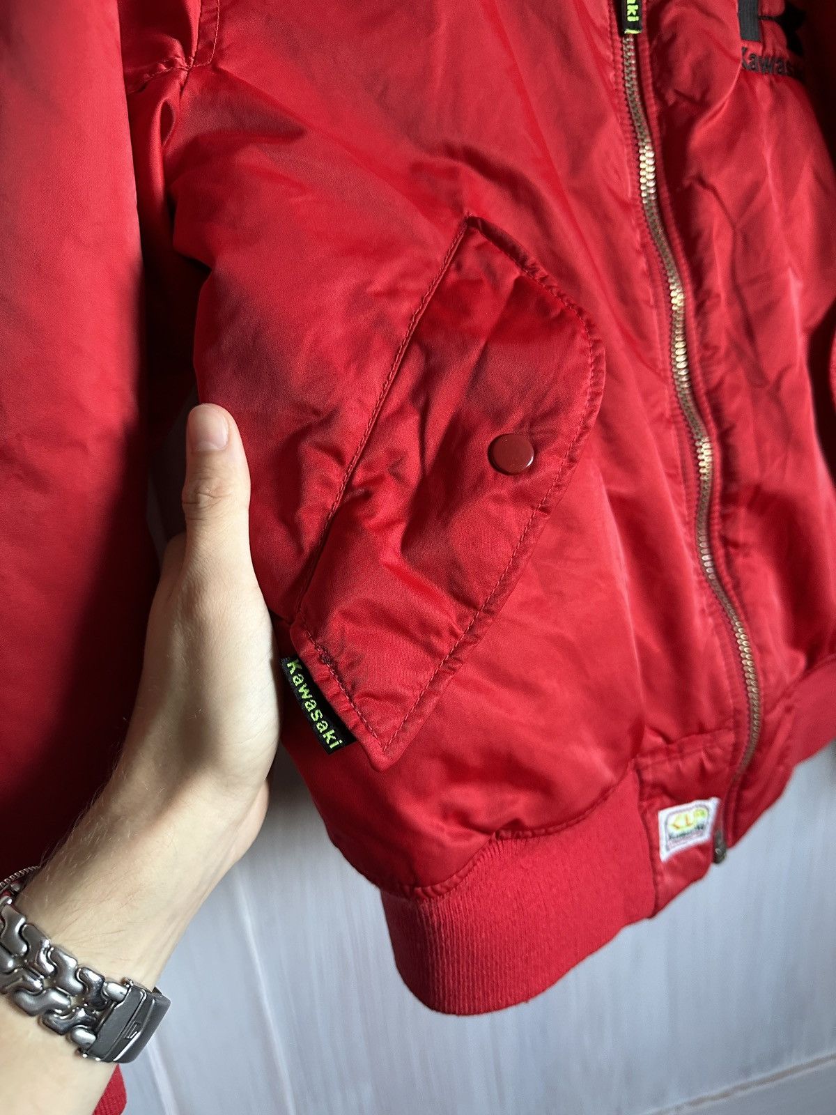 Japanese Brand × Vintage Kawasaki Vintage MA-1 bomber jacket japanese motor moto Size US L / EU 52-54 / 3 - 4 Thumbnail