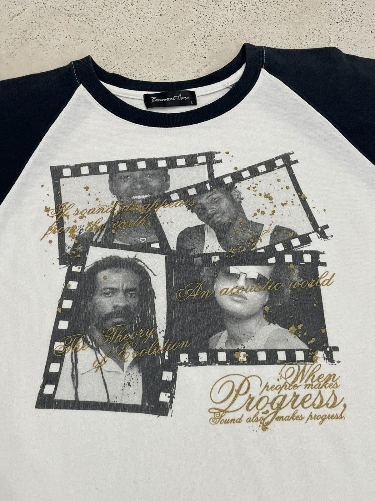 Band Tees Beaumont Carr Gangster Rap Side Hiphop Photo Tee Wording Y2K Size US L / EU 52-54 / 3 - 7 Thumbnail