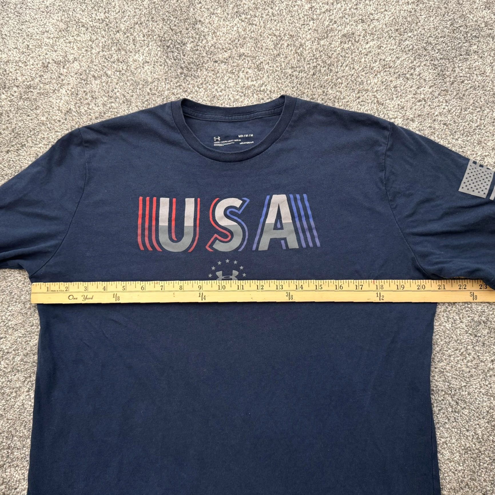 Under Armour Under Armour Shirt Mens Medium USA Patriotic HeatGear Loose Fit Athletic Tee Blue Size US M / EU 48-50 / 2 - 3 Thumbnail