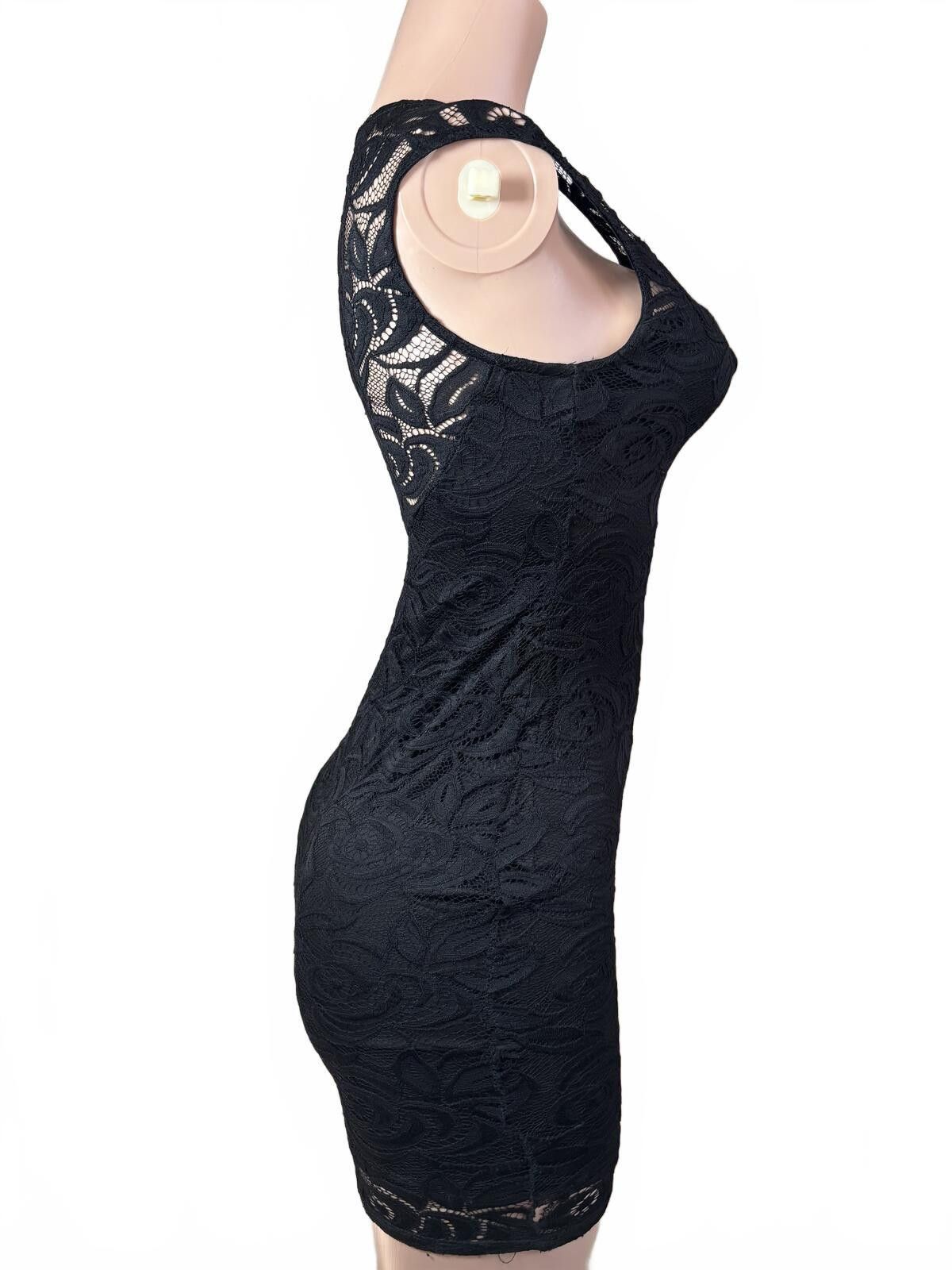 Eastland Easel Black Lace Sleeveless Bodycon Dress Medium. Size M / US 6-8 / IT 42-44 - 5 Thumbnail