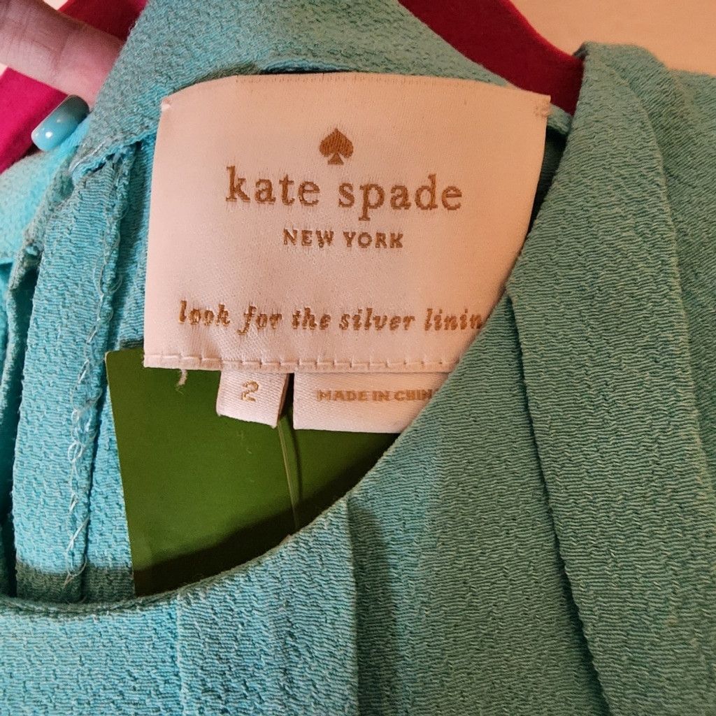 Kate Spade NWT Aqua Blue Kate Spade Dress Size XS / US 0-2 / IT 36-38 - 6 Thumbnail