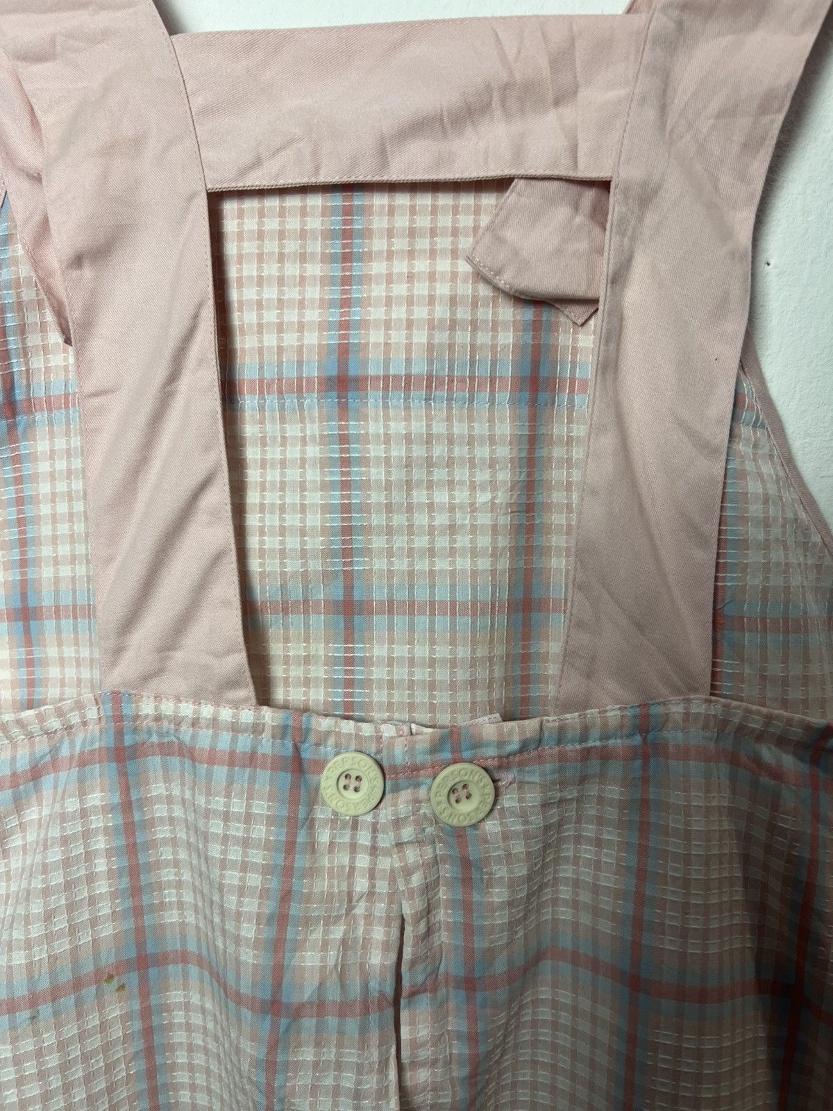 Japanese Brand Person's Pink Plaid Apron Size ONE SIZE - 9 Thumbnail