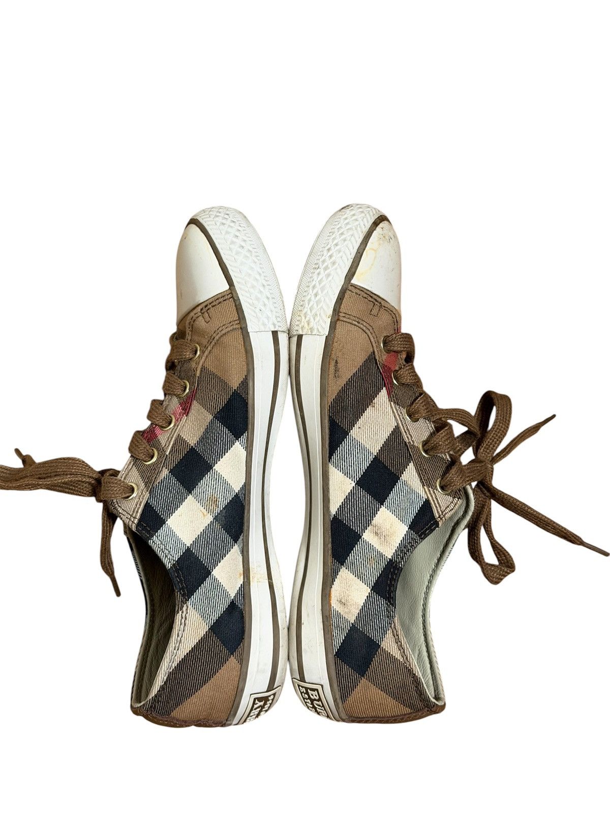 Burberry Burberry Novacheck Leather Sneakers/Burberry Canvas Sneakers Size US 7 / IT 37 - 7 Thumbnail