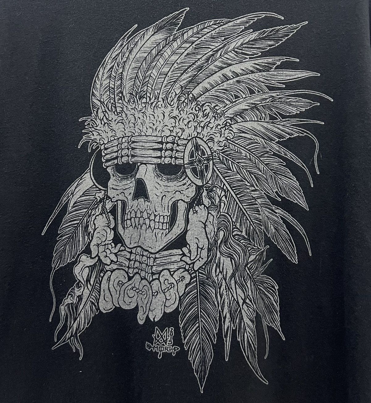 Band Tees × Next Level Apparel APACHE BLACK LAVA Indian Skull Motorcycle Size US L / EU 52-54 / 3 - 6 Thumbnail