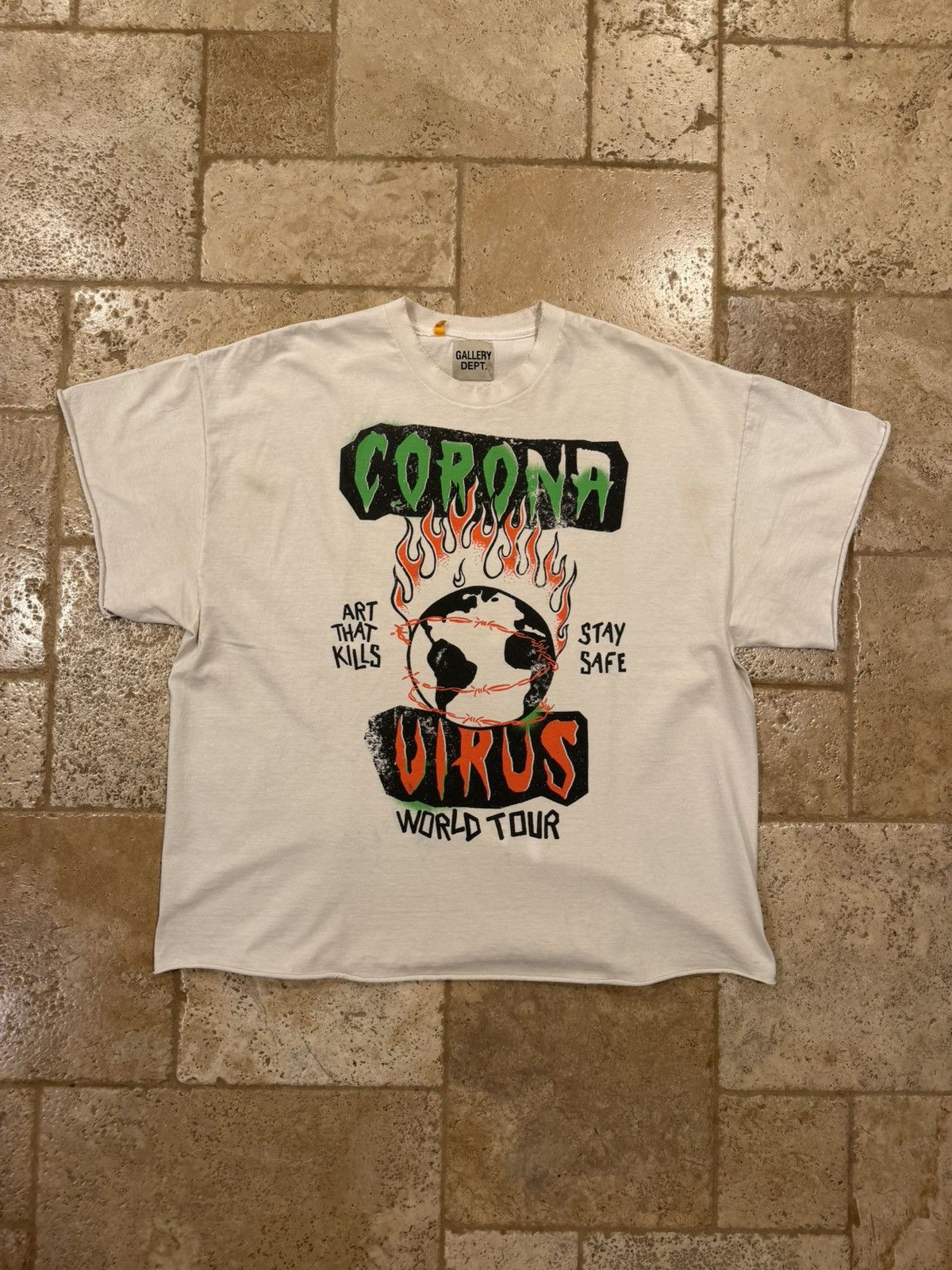 Gallery Dept. Gallery Dept OG Corona Virus ATK World Tour White/Cream Tee Size US XXL / EU 58 / 5 - 3 Thumbnail