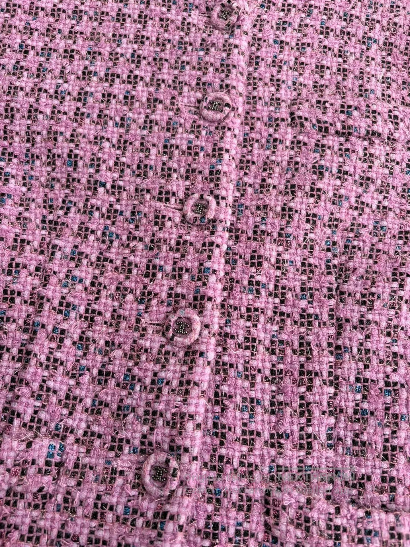 Chanel Chanel Purple Houndstooth Wool Stand-Collar Coat. Size US XS / EU 42 / 0 - 3 Thumbnail