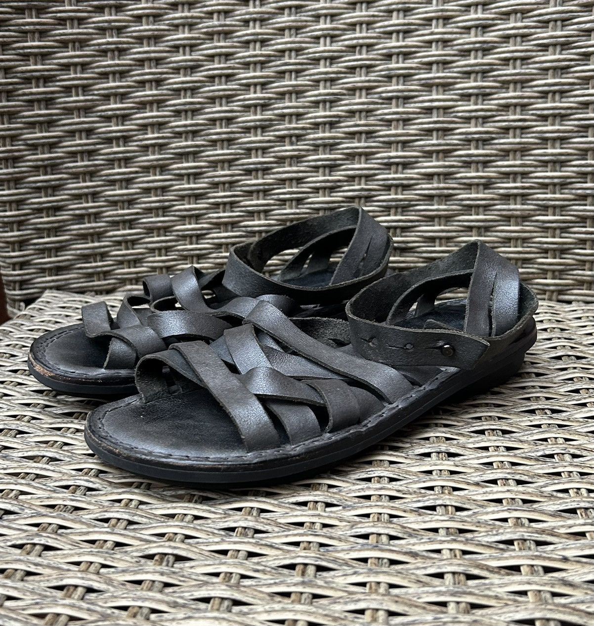 Trippen Trippen Swamp F Black Leather Sandals Size 36 Size US 6 / IT 36 - 1 Thumbnail