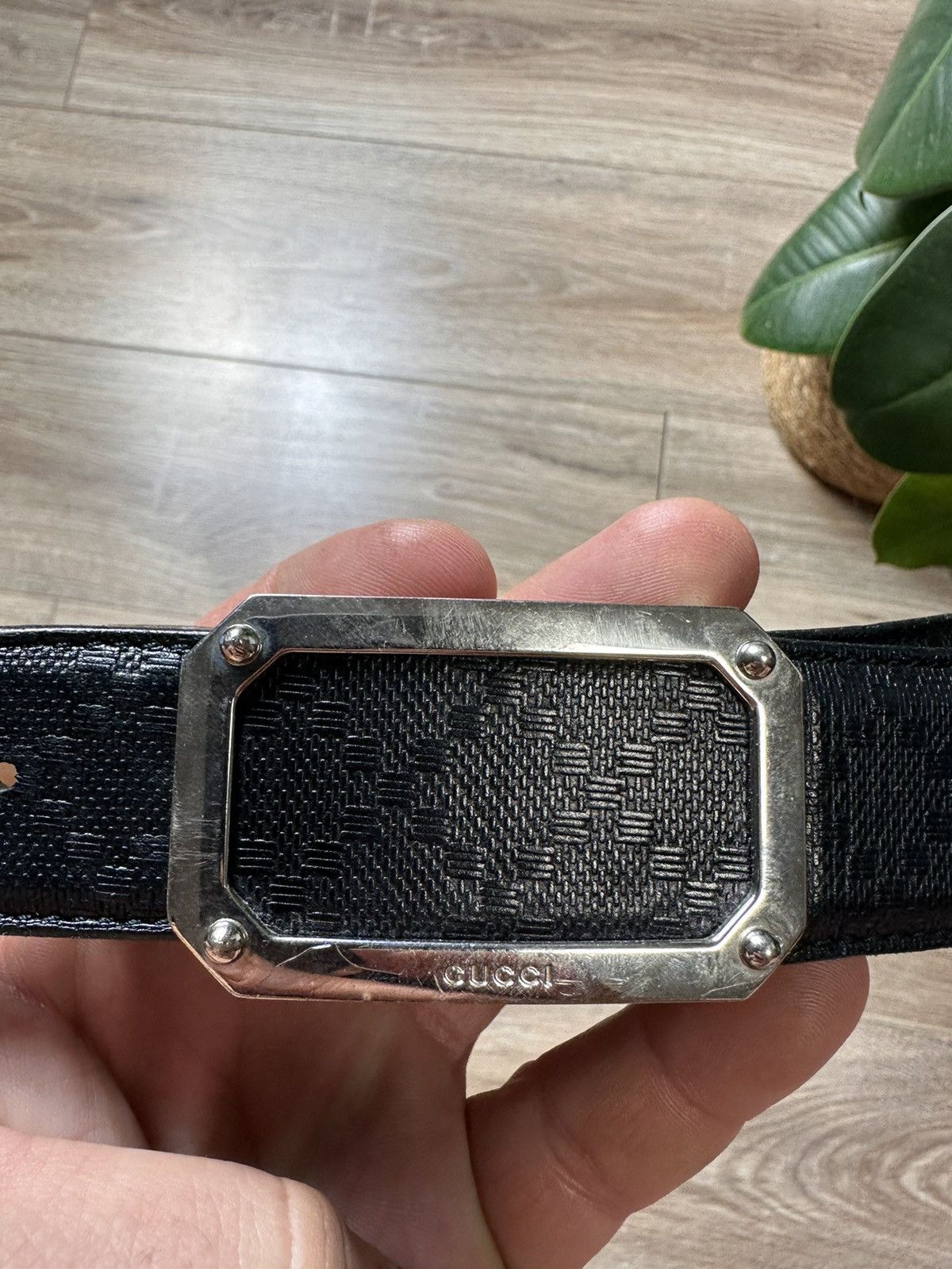 Gucci GUCCI Ssima Mens belt 162946 black Size ONE SIZE - 2 Thumbnail