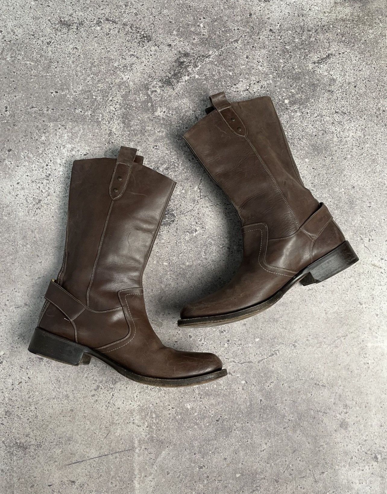 If Six Was Nine Vintage AS 98 Guidi Style High Leather Biker Boots Size US 9.5 / EU 42-43 - 5 Thumbnail