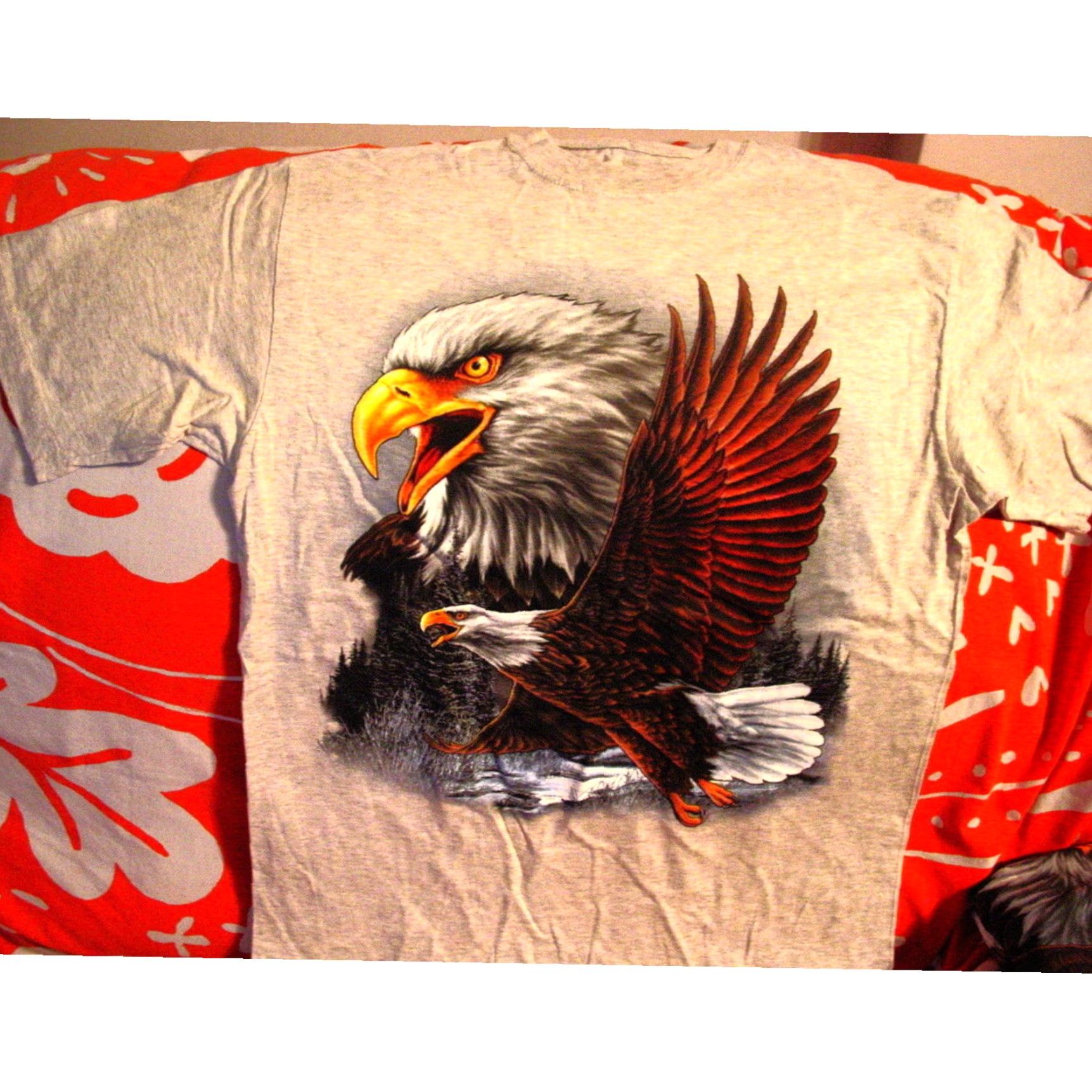 Vintage Eagle Mens Grey Cotton T Shirt Extra Large XL Size US XL / EU 56 / 4 - 1 Thumbnail