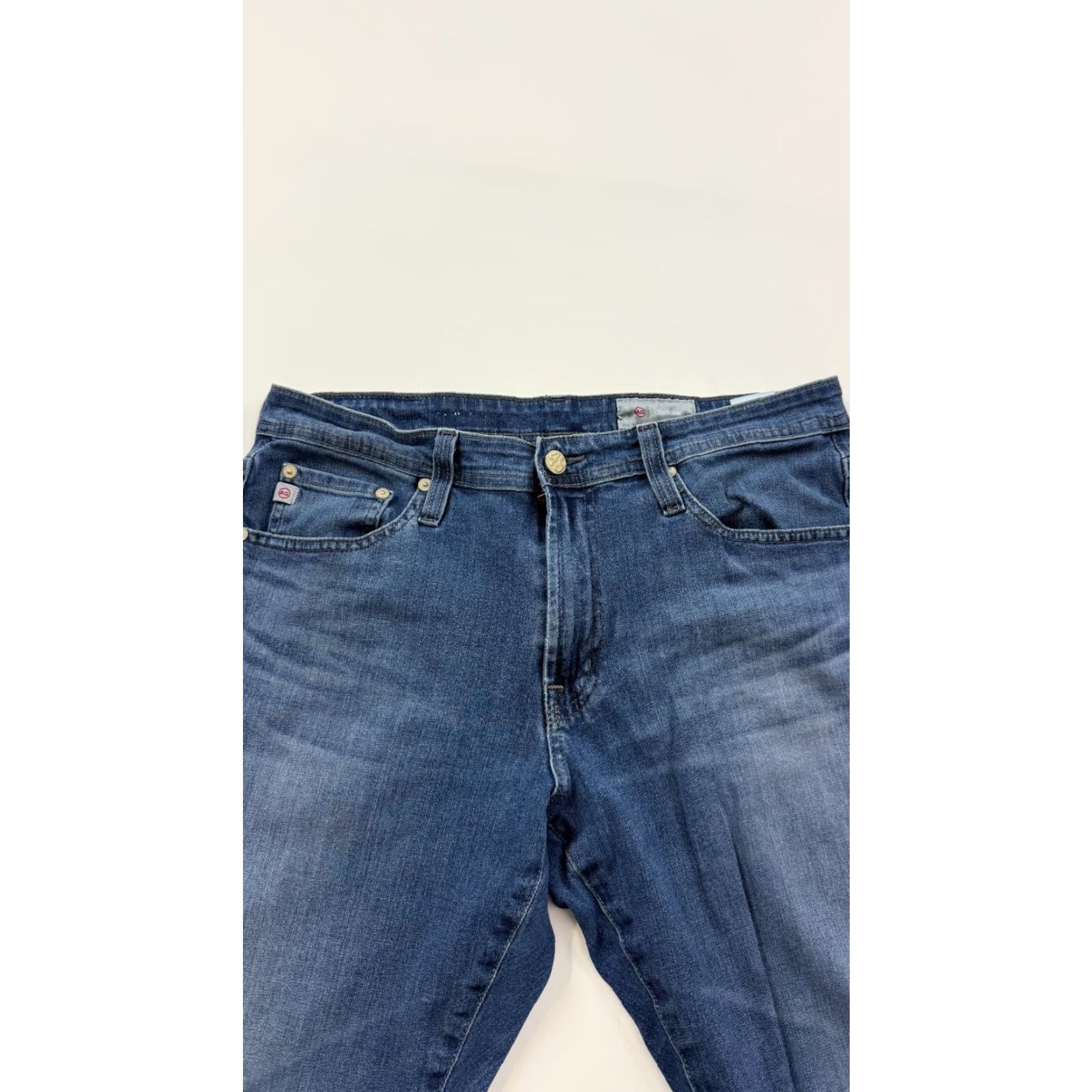 Denime AG Adriano Goldschmied Jeans Mens 31x33 Blue Denim 360 Faded Straight Leg Preppy Size US 31 - 4 Thumbnail