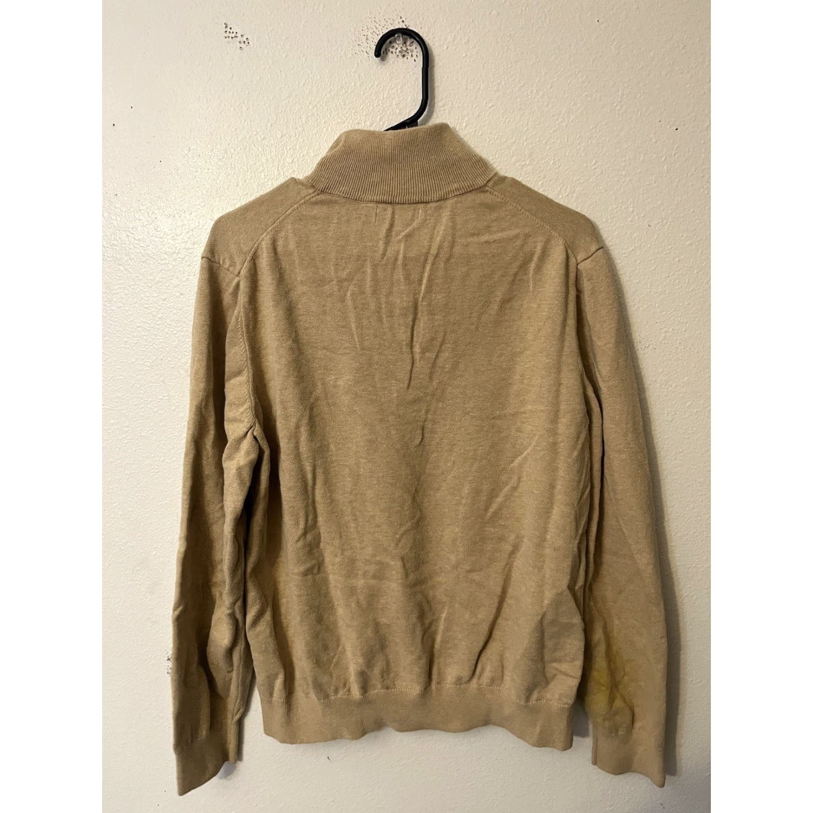 Nautica Nautica Sweater Pullover 1/4 Zip Adult Large Beige Brown Navy Logo Long Sleeve Mens Regular Knit Solid Golf American (Blue) Size US L / EU 52-54 / 3 - 2 Thumbnail
