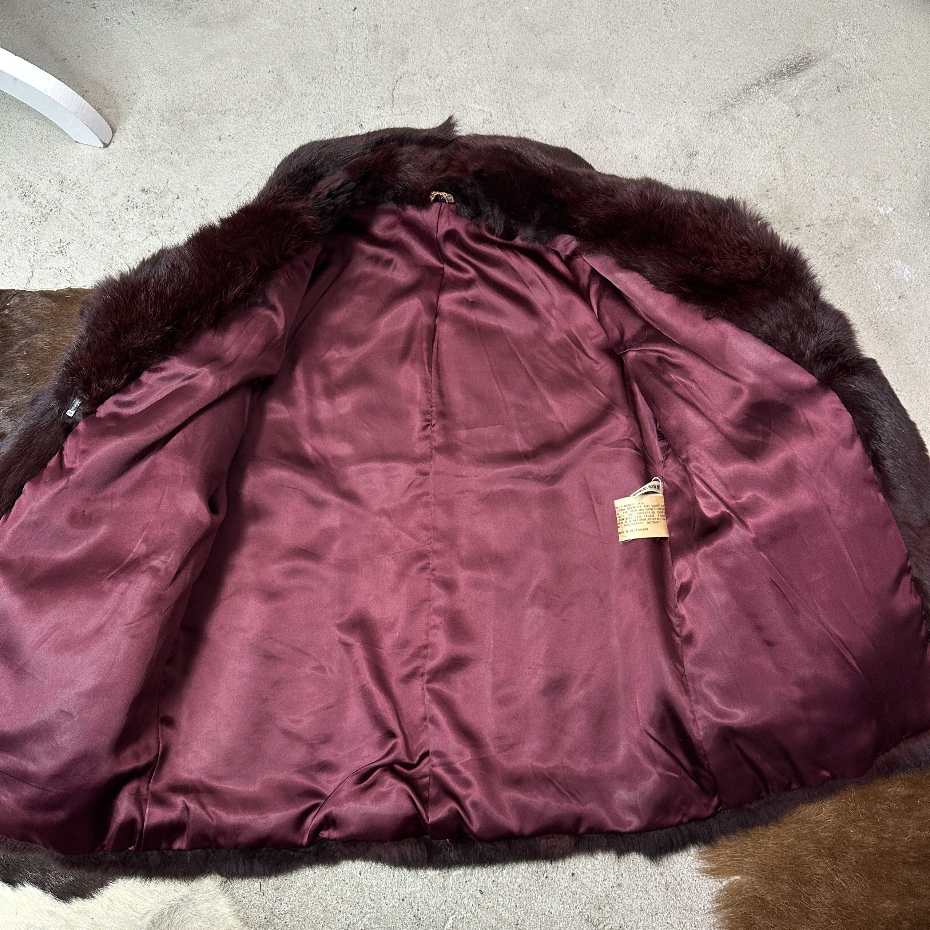 Vintage Vintage Old Money Cherry Red Real Rabbit Fur 90s Size S / US 4 / IT 40 - 6 Thumbnail