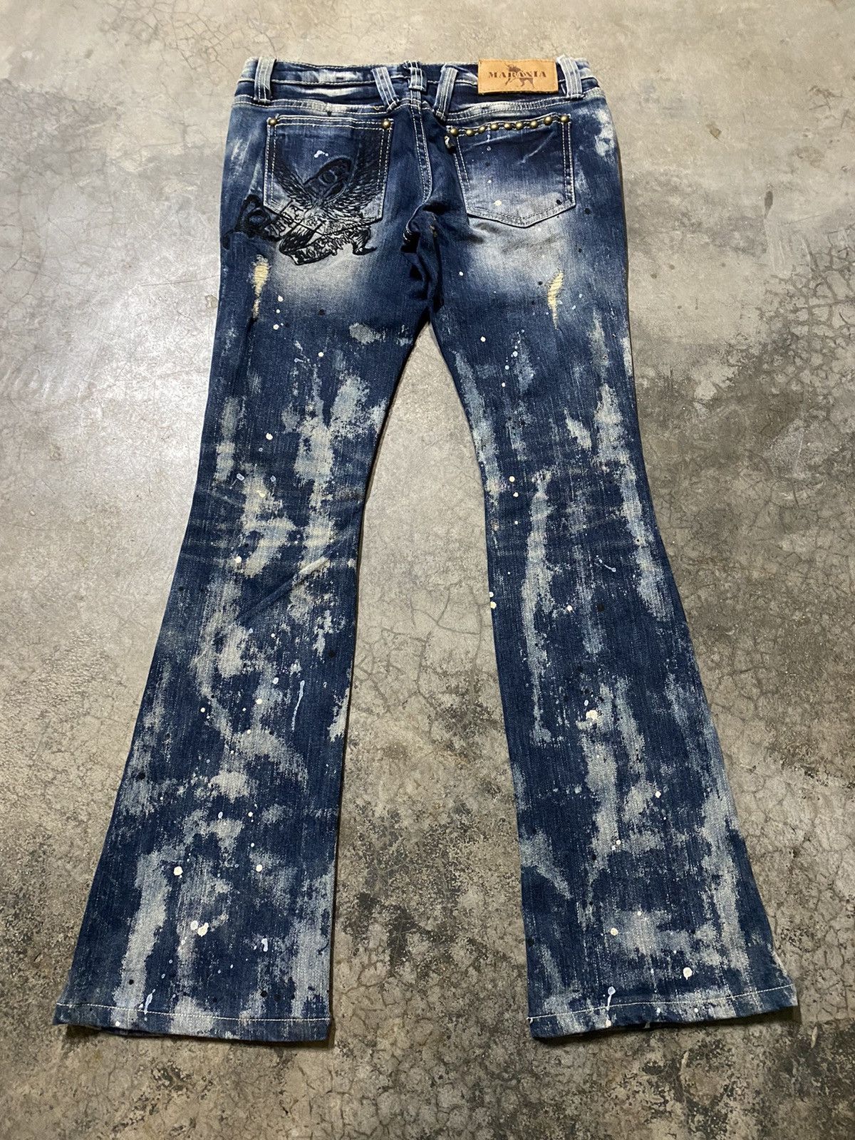 Hysteric Glamour × Japanese Brand Flare Jeans Maraxia Japan Asid Wash Denim p77 Size 29" - 1 Thumbnail