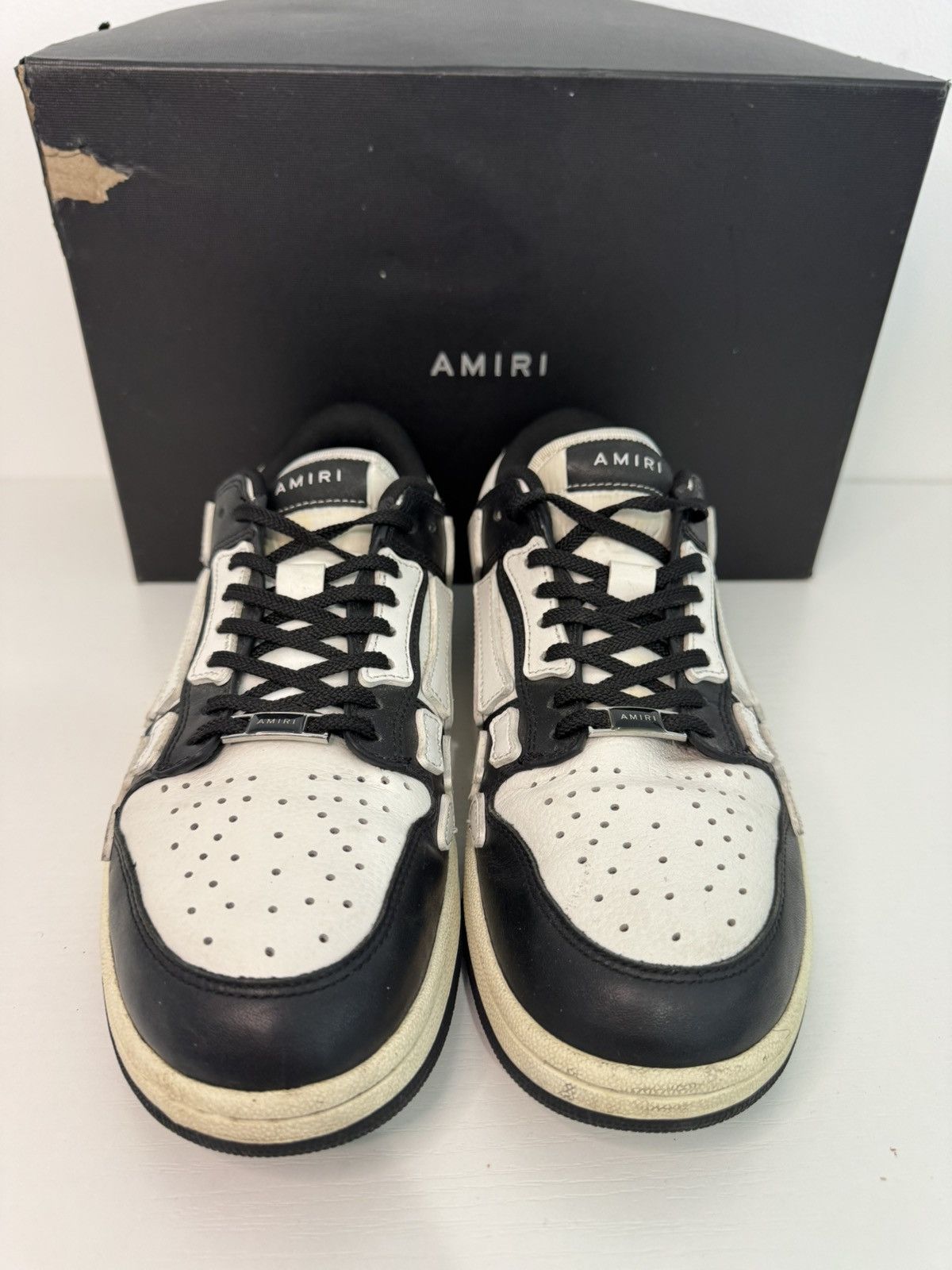 Amiri Amiri Skel Top Low Black/White Size 11 Preowned W/ Box Size US 11 / EU 44 - 2 Thumbnail