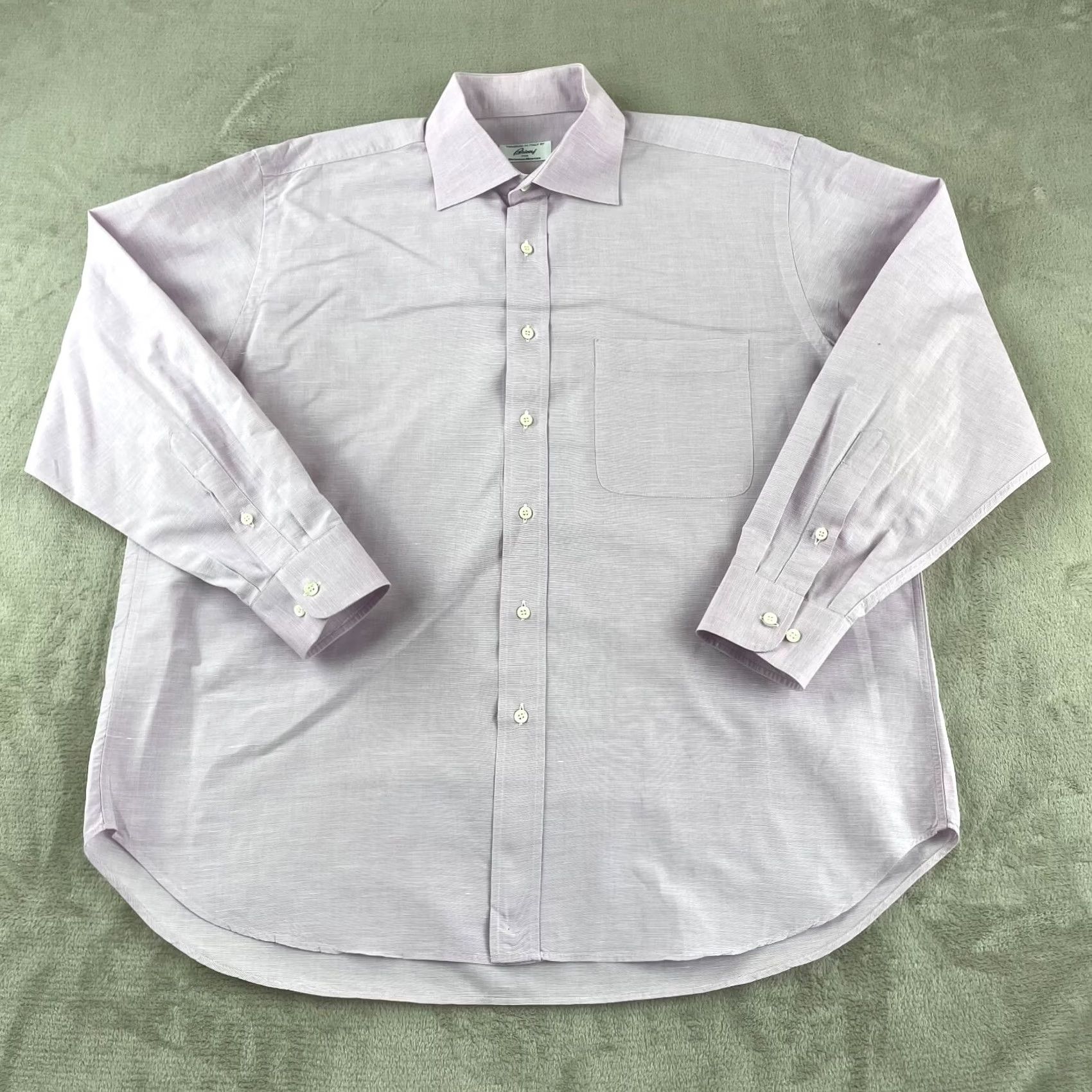 Brioni Brioni Shirt Men XL Lavender Linen Cotton Blend Long Sleeve Designer Made Italy Size US XL / EU 56 / 4 - 3 Thumbnail
