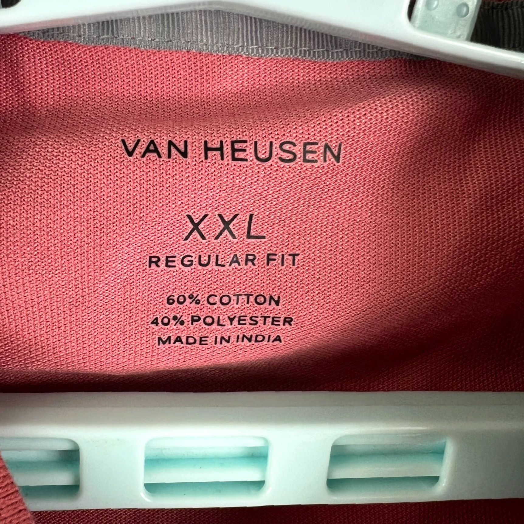 Van Heusen Van Heusen Polo Shirt Mens Regular Fit 2XL Pink Cotton Polyester Cotton Blend Short Sleeve Reg US Model Size US XXL / EU 58 / 5 - 6 Thumbnail
