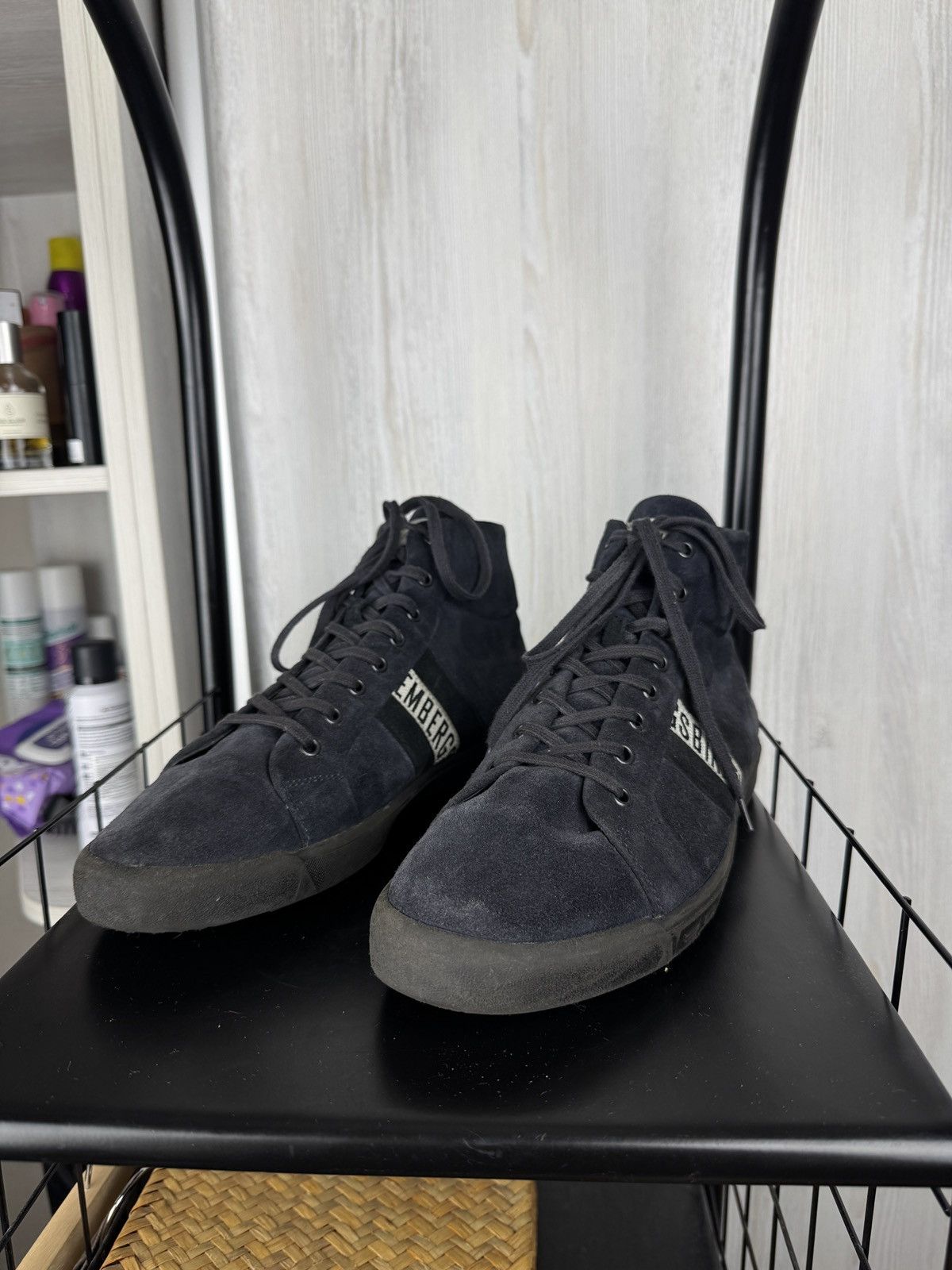 Dirk Bikkembergs Bikkembergs Campus navy blue suede hi-top sneakers size 42 Size US 9 / EU 42 - 7 Thumbnail