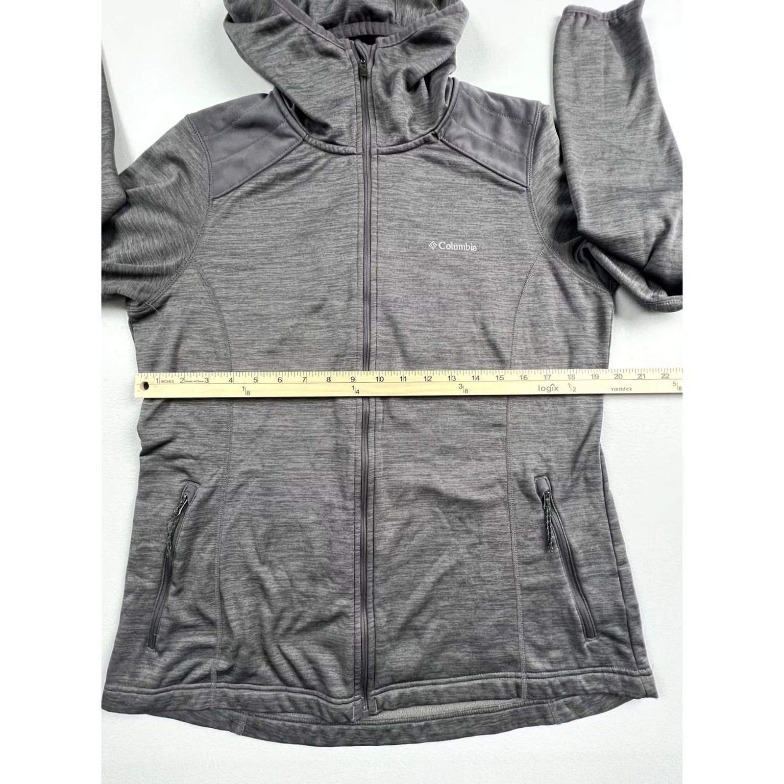 Vintage Columbia Womens XL Fleece Jacket Hooded Gray Full Zip Pockets Size XL / US 12-14 / IT 48-50 - 4 Thumbnail