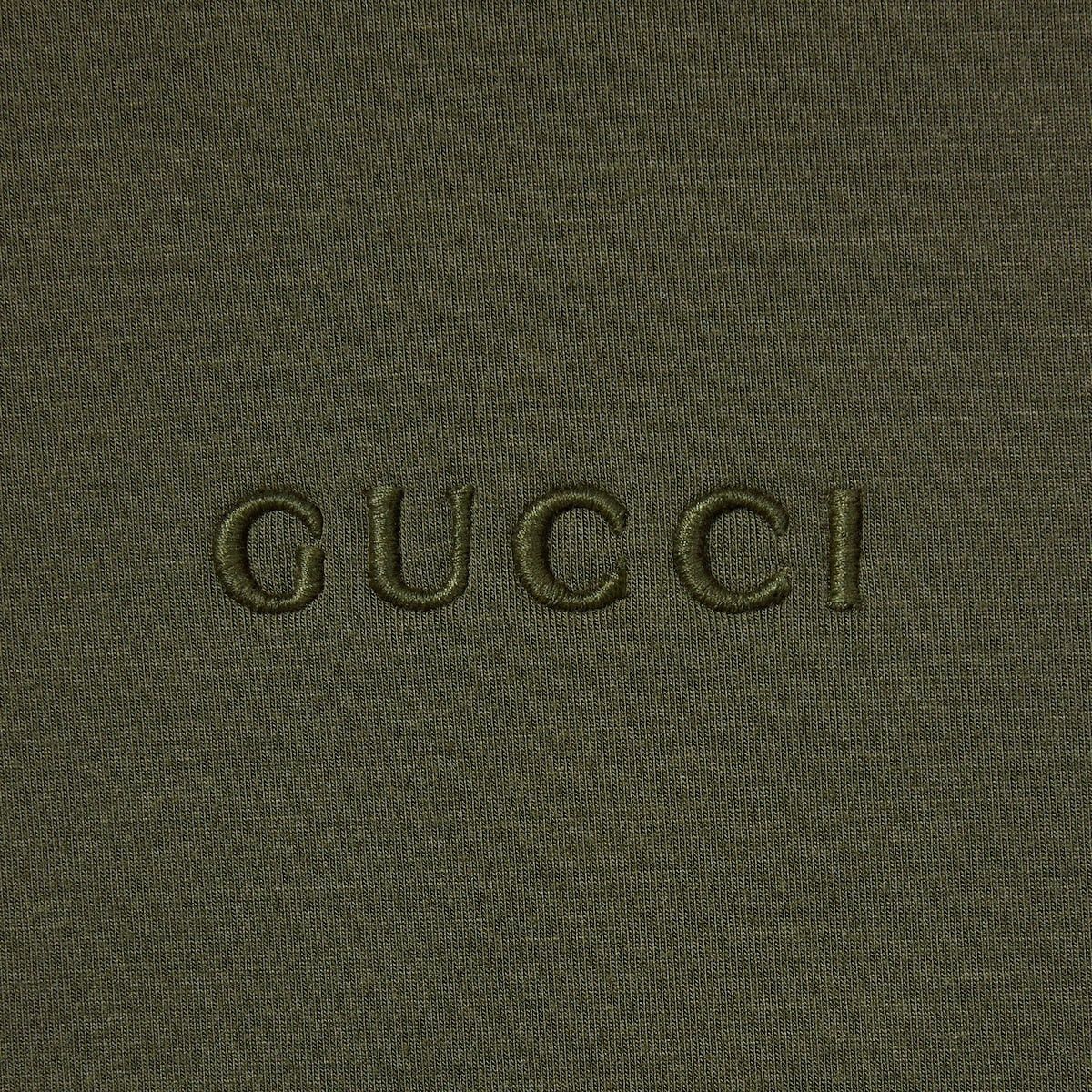 Gucci o1s1wg110925 Embroidered Hooded Jersey Sweatshirt Dark Green Size US XXS / EU 40 - 6 Thumbnail