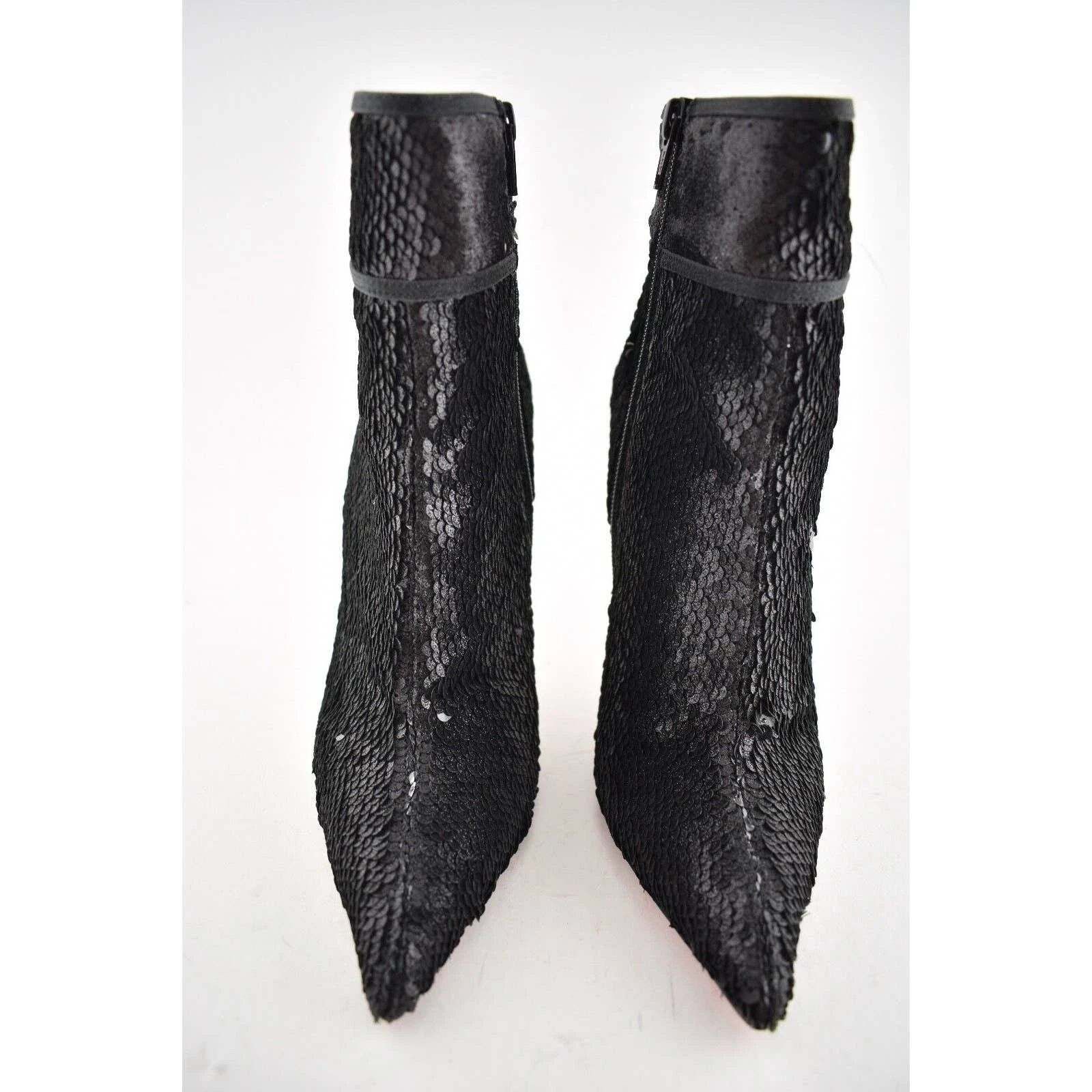 Christian Louboutin Christian Louboutin Moulakate 100 Black Sequin Glitter Heel Size US 5.5 / IT 35.5 - 7 Thumbnail