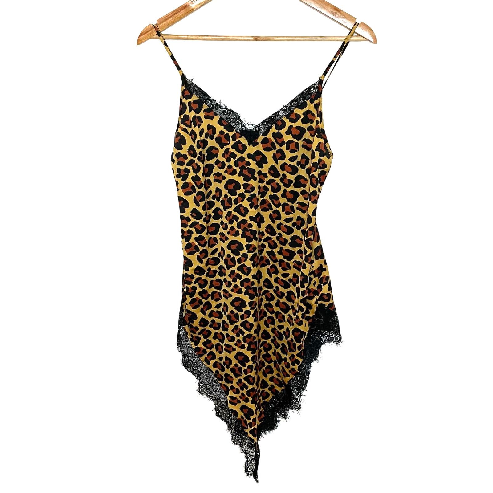Urban Outfitters Out From Under Slip Dress XS Leopard Cheetah Satin Lace Size XS / US 0-2 / IT 36-38 - 1 Thumbnail