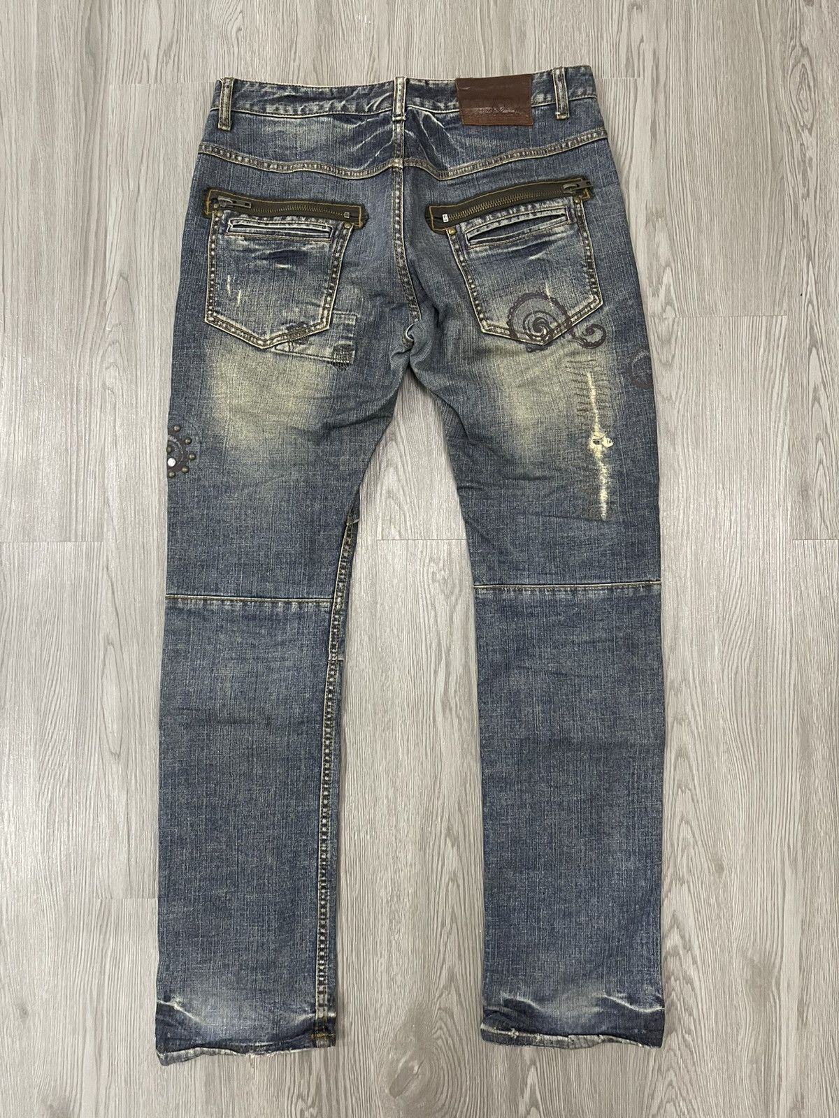 Global Work × Japanese Brand Boro studded Distressed Global Work denim Size US 33 - 3 Thumbnail