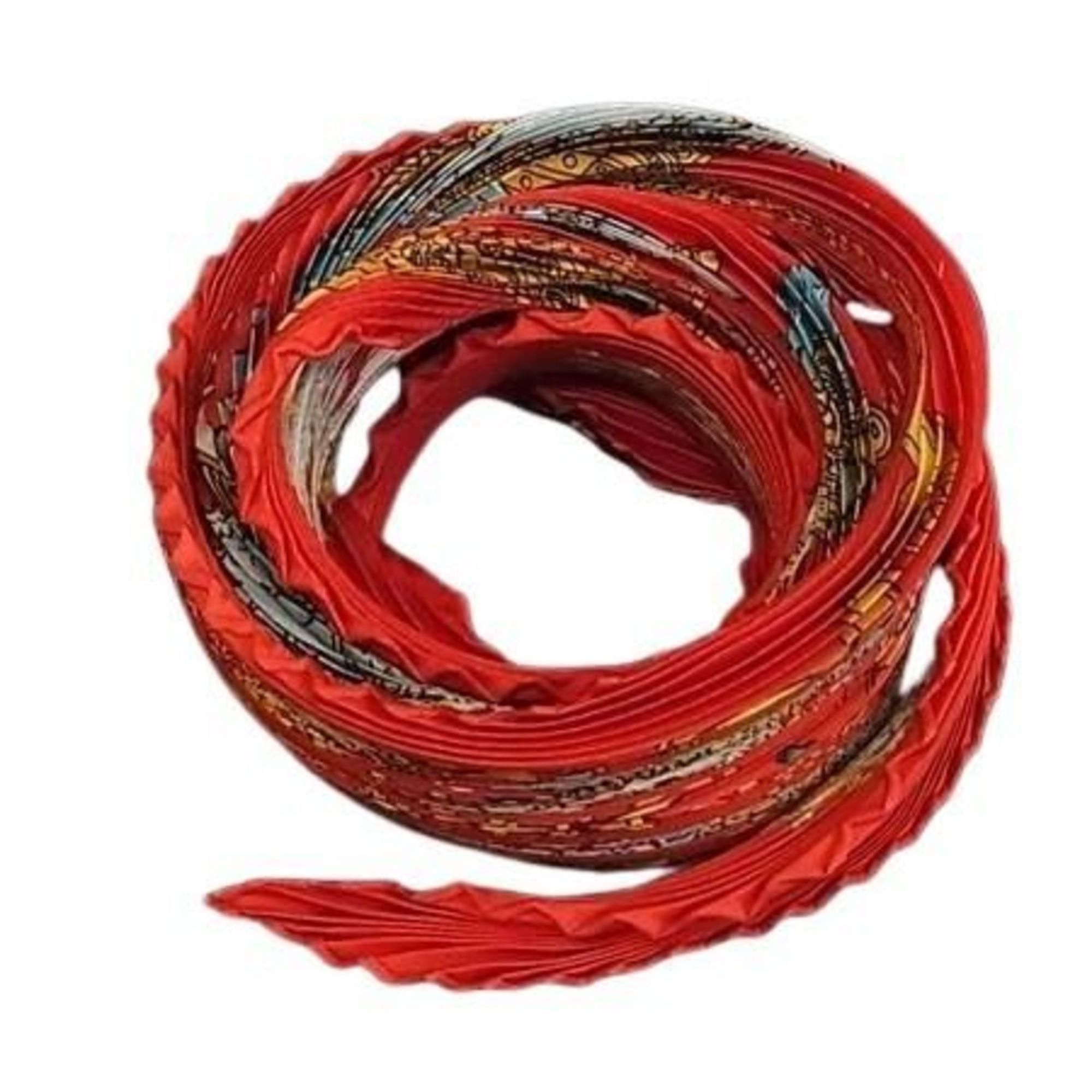 Hermes HERMES Carré Plisse Pleated Scarf/Muffler in Multicolor Silk for Women Size ONE SIZE - 1 Thumbnail