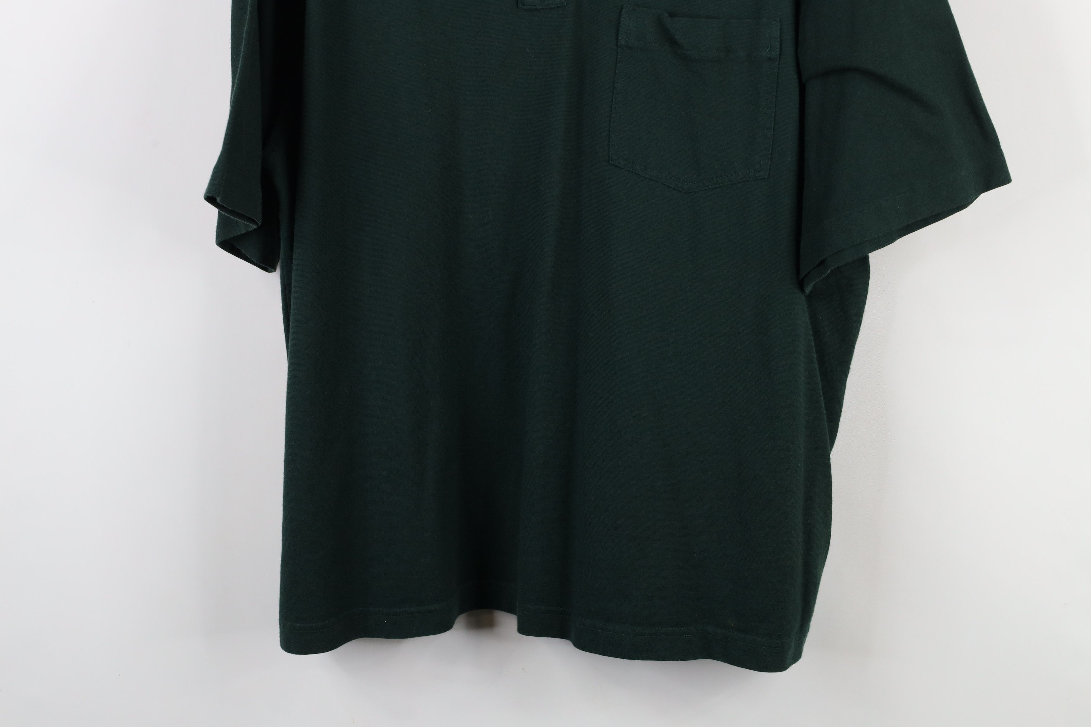 Vintage Vintage 90s Streetwear Blank Knit Collared Polo Shirt Green Size US XL / EU 56 / 4 - 3 Thumbnail