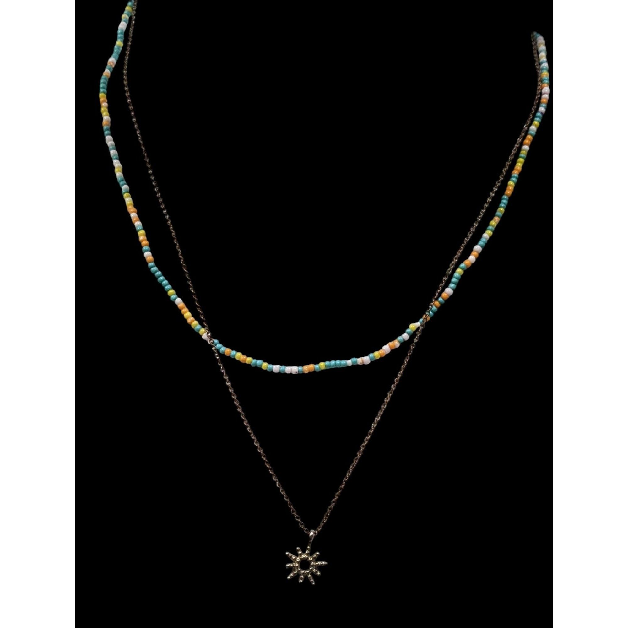 Other Minimalist Floral Layered Bohemian Beaded Sun Necklace Size ONE SIZE - 2 Thumbnail