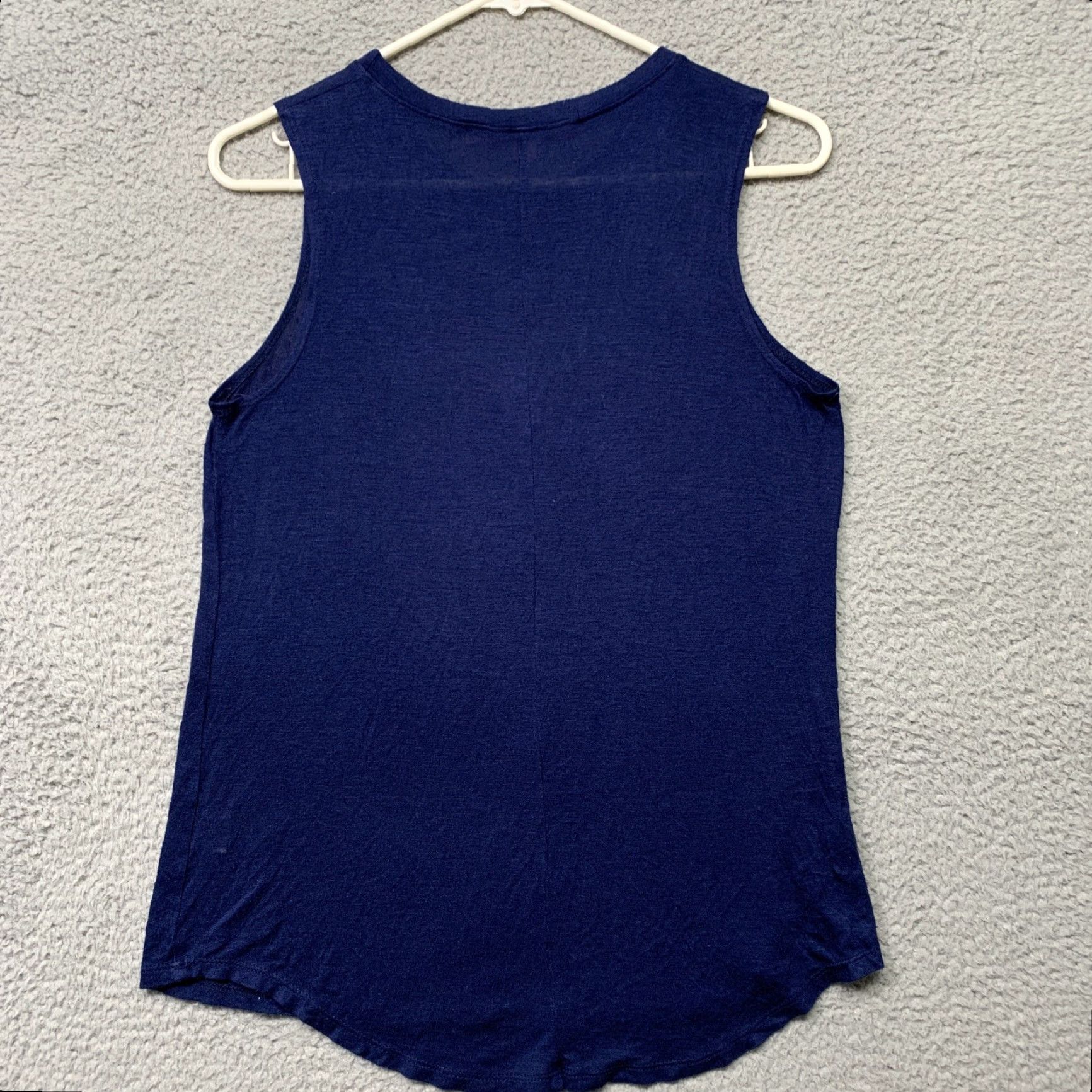 Vintage Rebellious One Tank Top Women’s Small Blue White Graphic Rounded Hem Shirt Womens Tank Top Short Sleeveless Round Neck Size S / US 4 / IT 40 - 4 Thumbnail