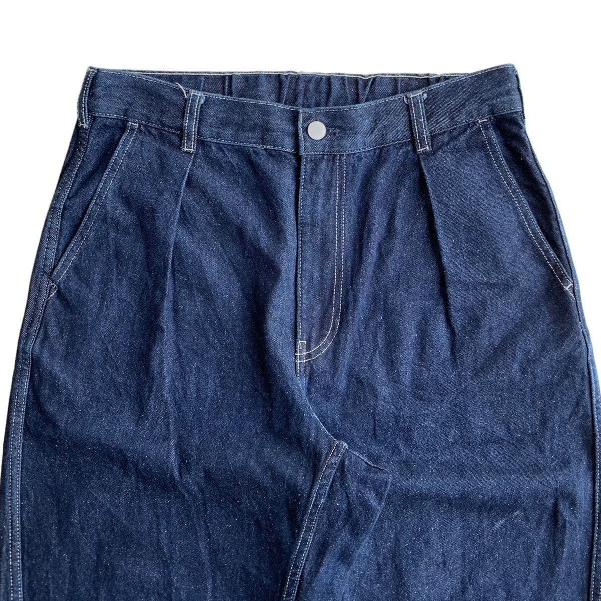 Japanese Brand Japanese Brand Contrasting Stitch GU Wide Baggy Jeans Size US 32 / EU 48 - 6 Thumbnail