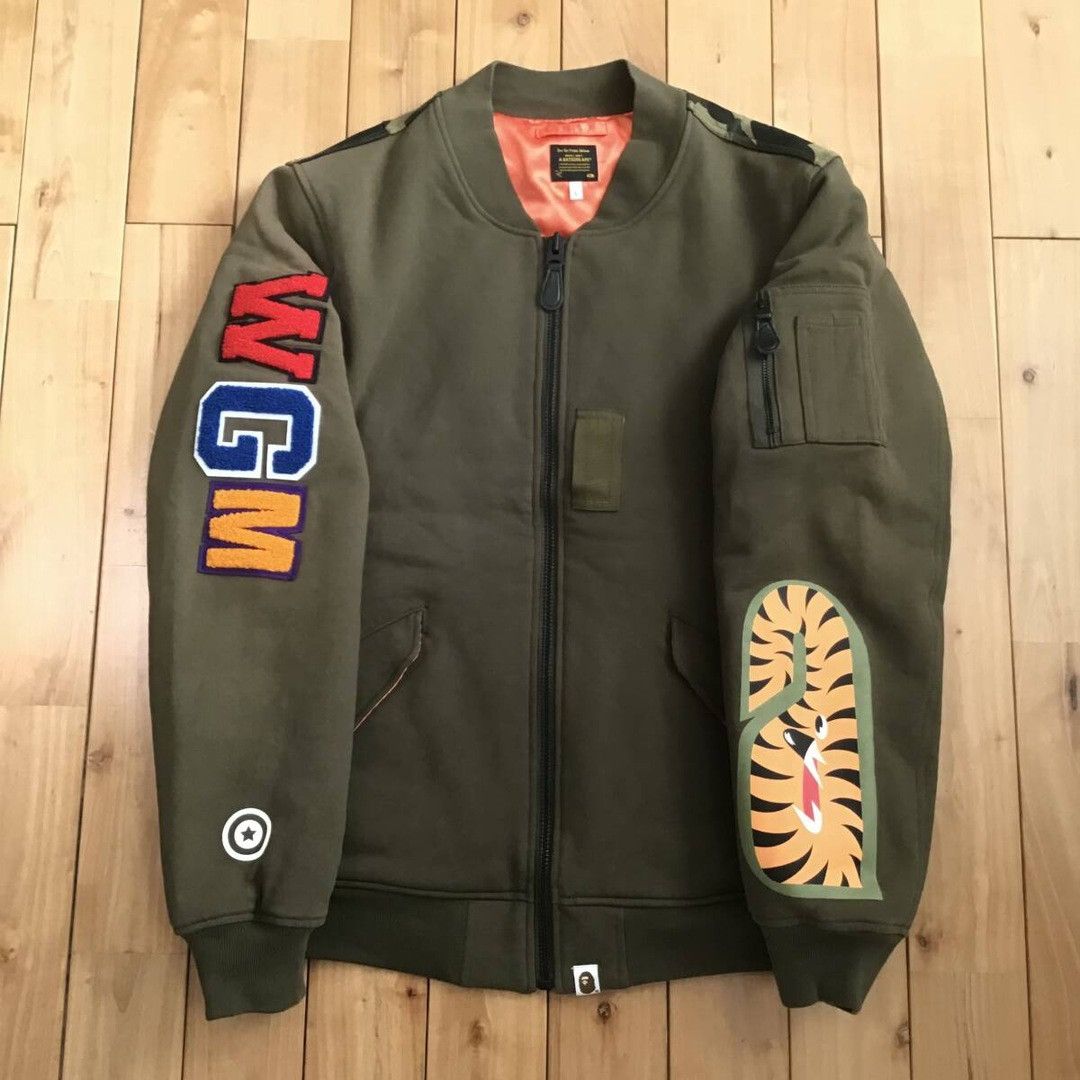 Bape BAPE SHARK MA-1 Sweat Bomber Jacket a bathing ape Size US L / EU 52-54 / 3 - 2 Thumbnail